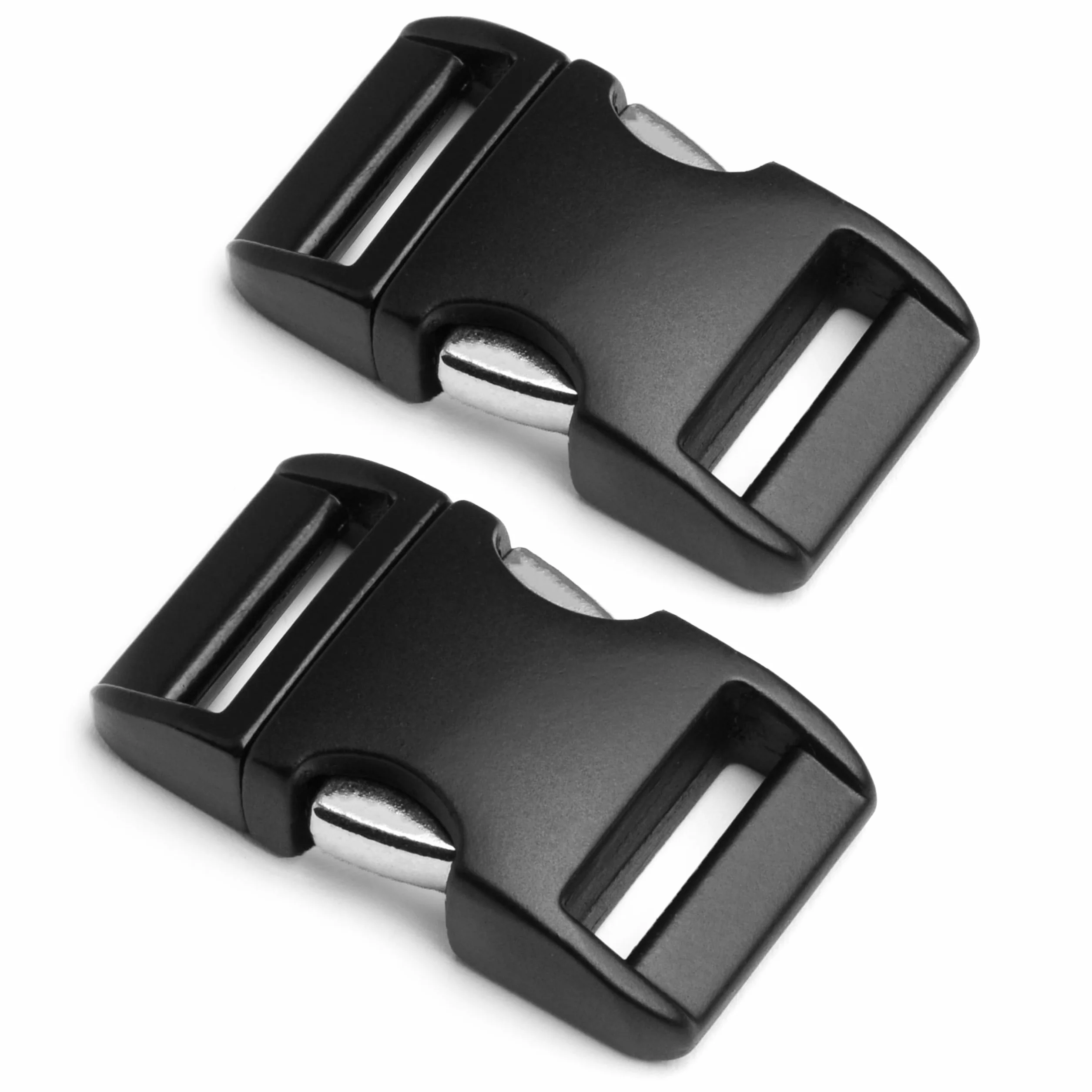 Ganzoo metalowe zapięcie zatrzaskowe Alumaxx 3/4" 20mm, zestaw 2 szt., klips do Paracord i taśmy, do bransoletki, obroży psa, pasków plecaka, czarny mat