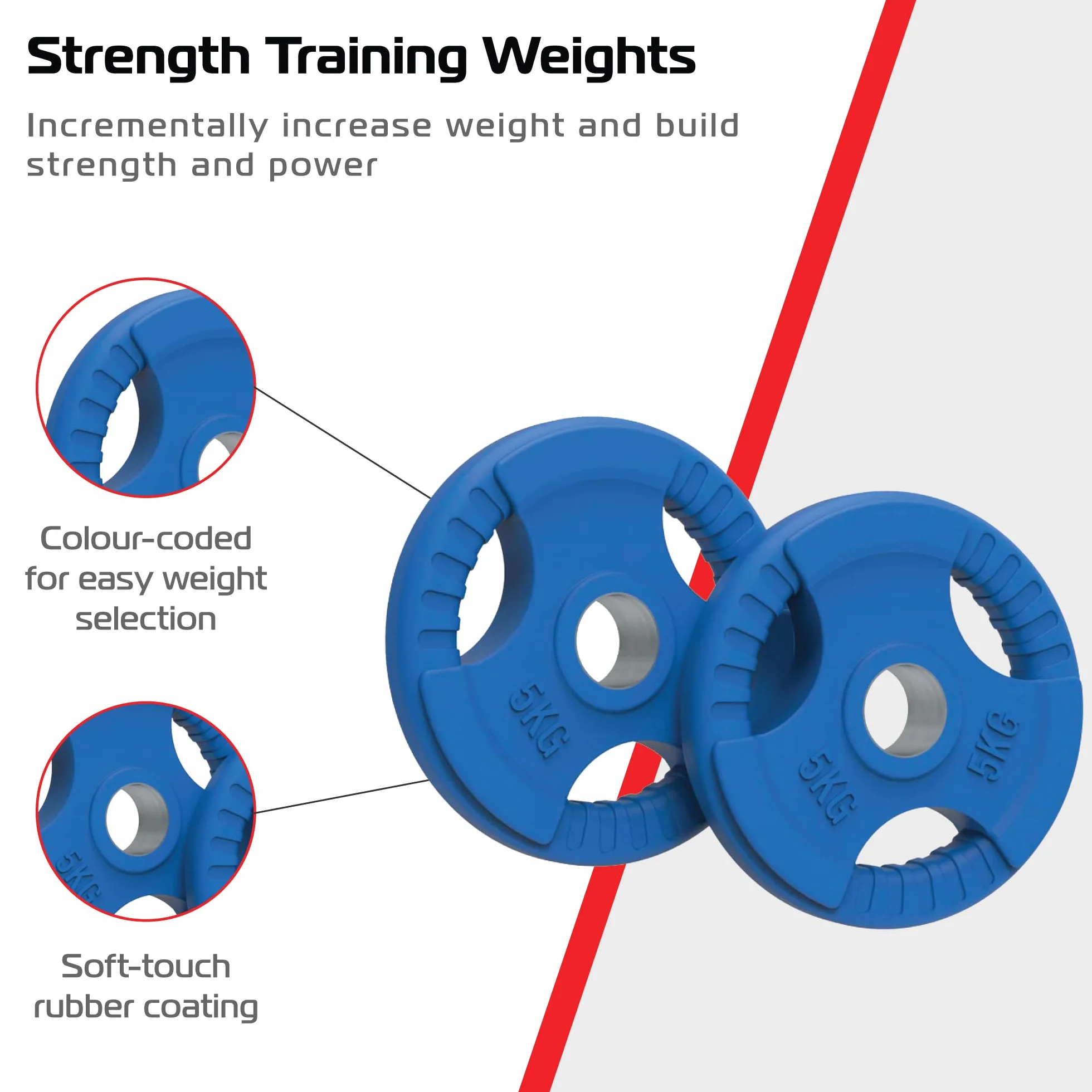 Body Revolution Olimpijskie talerze do sztangi 5 cm Tri-Grip gumowa konstrukcja