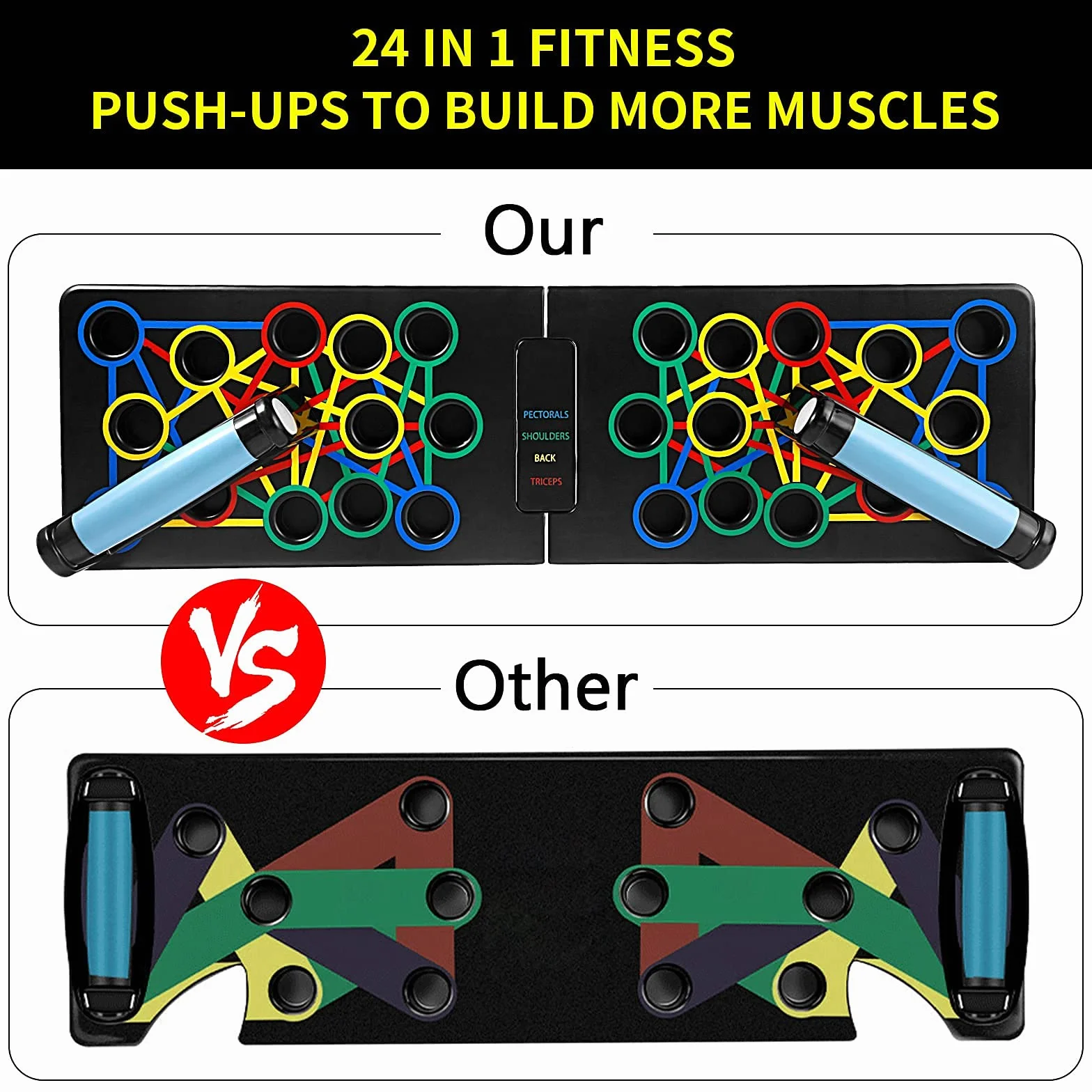 U/D 24 w 1 deska push-up wielofunkcyjna składana przenośna fitness trening narzędzia push-up stojaki deska do ćwiczeń deska do ćwiczeń, ćwiczenia domowe dla mężczyzn/kobiet