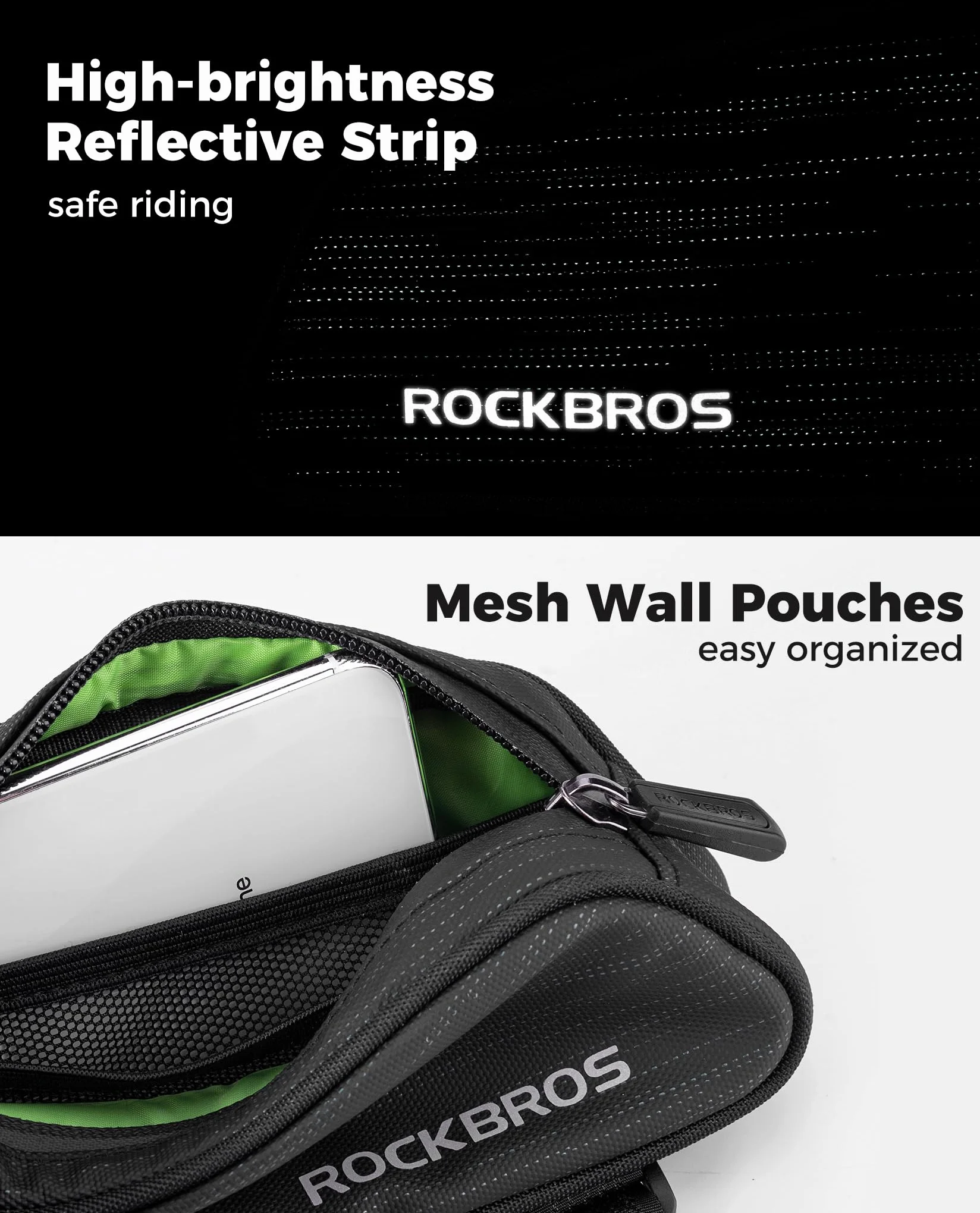 ROCKBROS Torba na Ramę Rowerowa na Górną Rurę Wąski Kształt MTB 1,1 L
