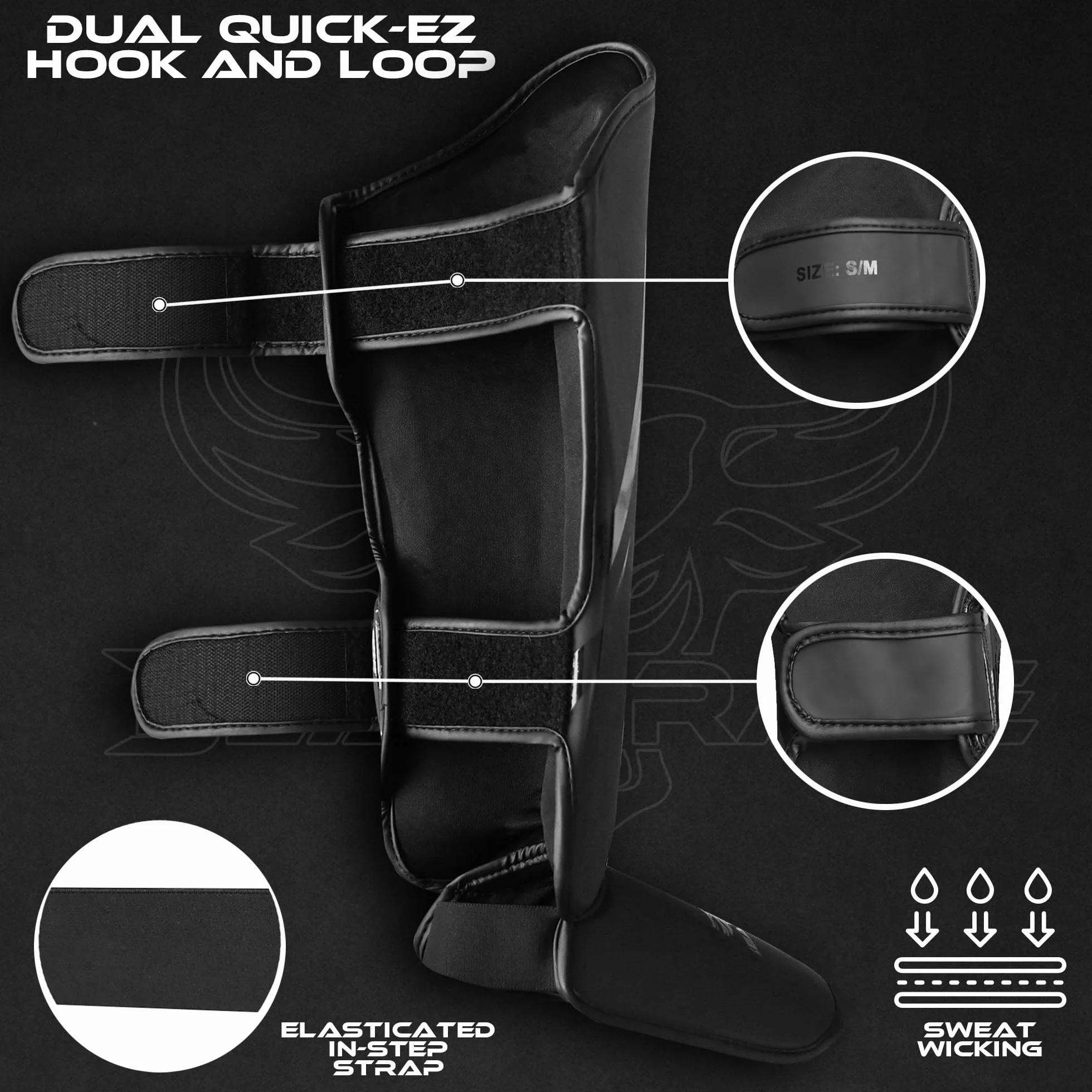Beast Rage Muay Thai Ochraniacz goleni MMA Kickboxing regulowany wysoka ochrona podbicia
