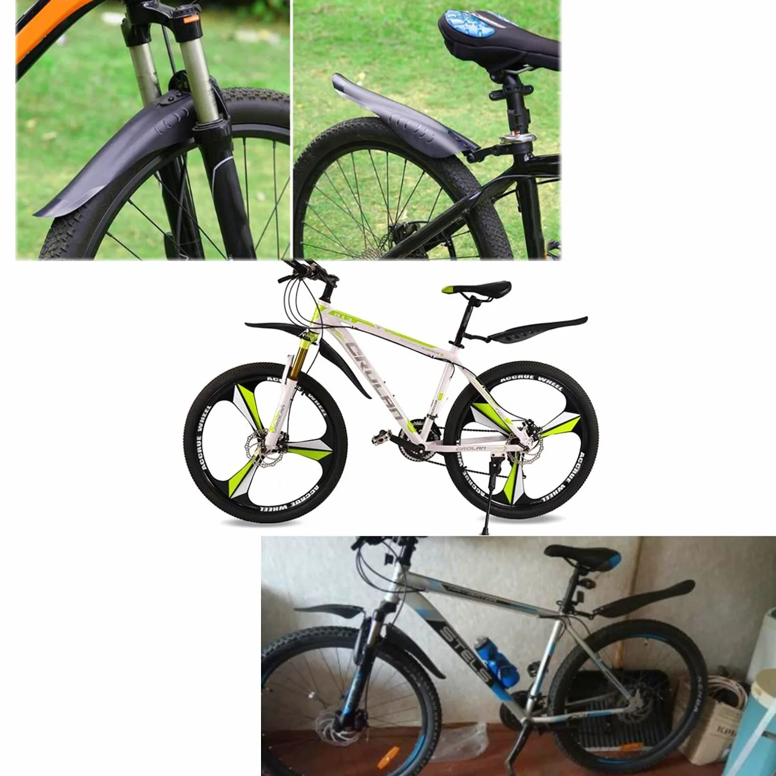 Zestaw błotników rowerowych JZK do rowerów 24/26/27.5 cali, uniwersalny zestaw błotników rowerowych 3 części, przednie i tylne błotniki do rowerów górskich, błotnik rowerowy, osłona przeciw błotni do