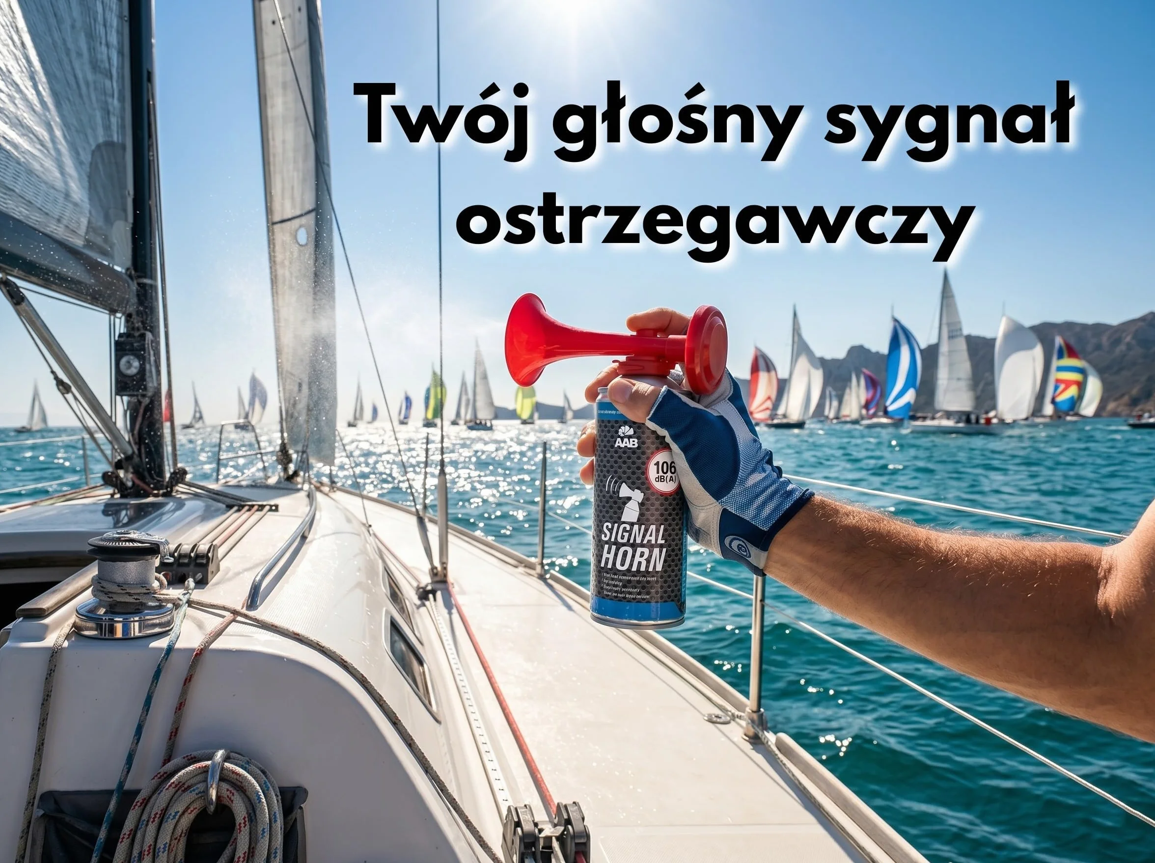 1 x AABCOOLING Trąbka Sygnałowa 106 dB(A) - Trąbka Kibica z Niepalnym Gazem, Do 120 Krótkich Sygnałów, Głośna Wuwuzela Gazowa, Sygnał Dźwiękowy na Sprężone Powietrze, Na Imprezy, Urodziny
