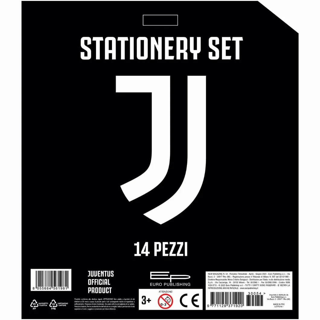 EURO PUBLISHING Juventus oficjalny produkt - zestaw papeterii (14 sztuk)