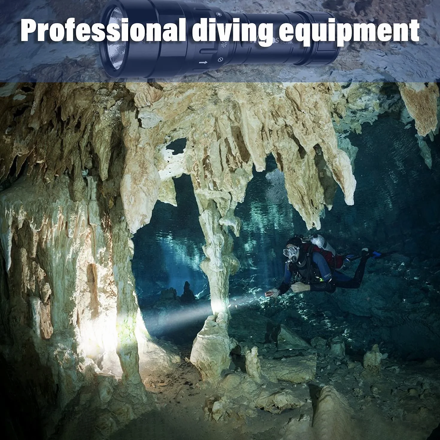 wurkkos DL10R - Linterna de buceo (4500 lúmenes, carga USB C integrada, Cree XHP70.2 LED, IPX8, recargable, luz submarina con batería de 5000 mAh 21700)