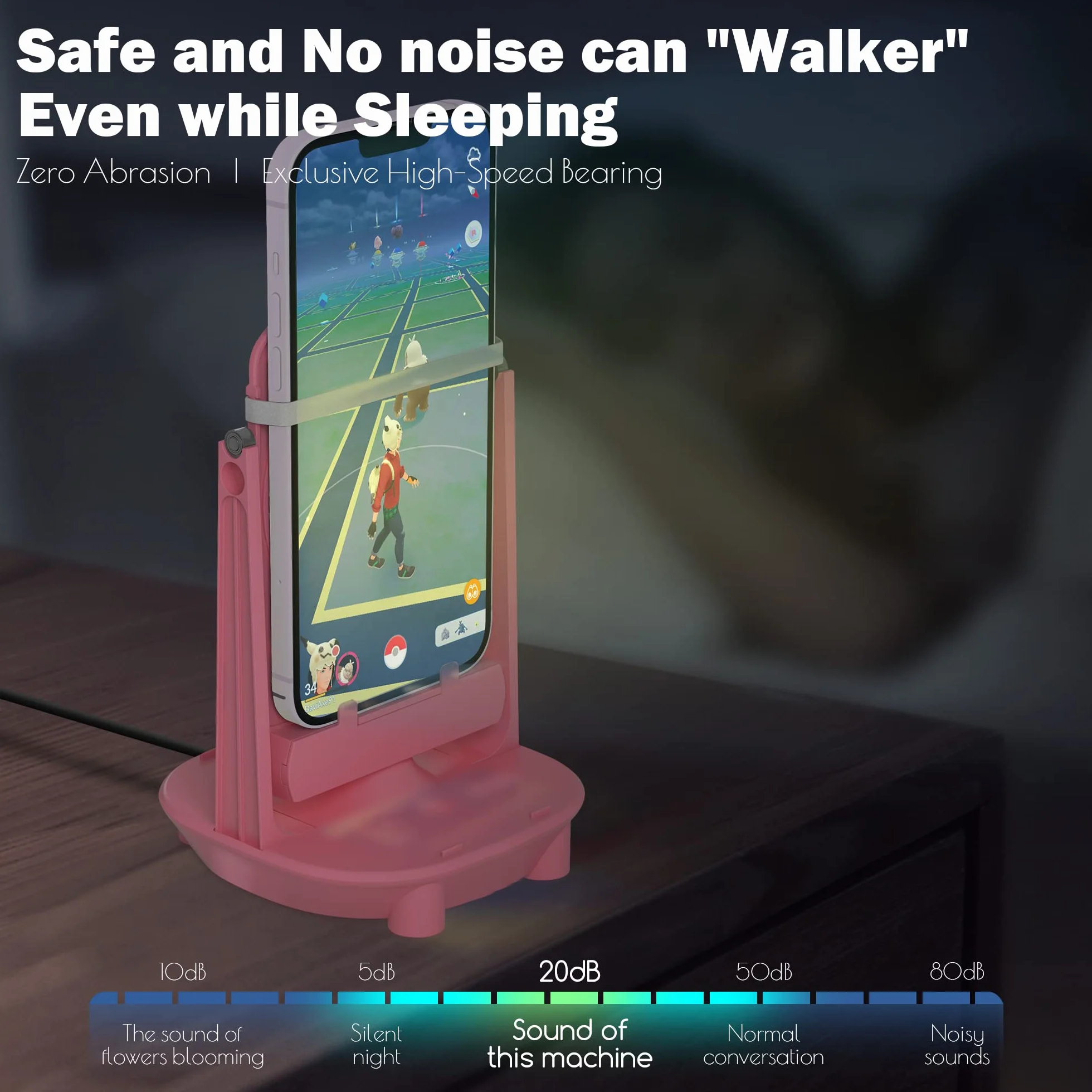NEWZEROL Telefon komórkowy Swing Steps Counter krokomierz do telefonu komórkowego, [kabel USB] [łatwa instalacja] [wyciszenie] [obsługa 2 telefonów] – różowy