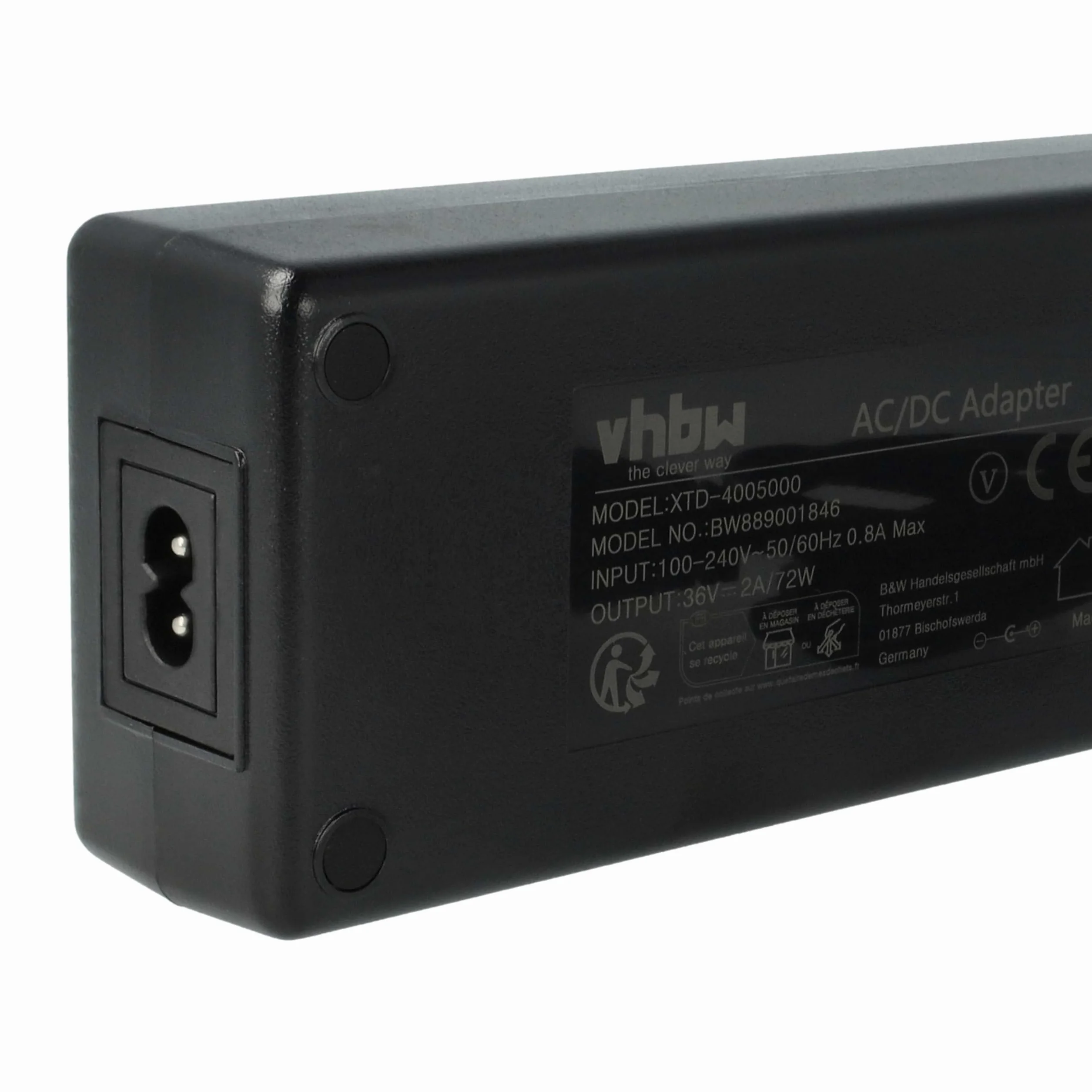 vhbw 1 x ładowarka kompatybilna z Bosch Active Line, BDU2XX, Active Line Plus, BDU3XX - do akumulatorów litowo-jonowych 36 V 72 W