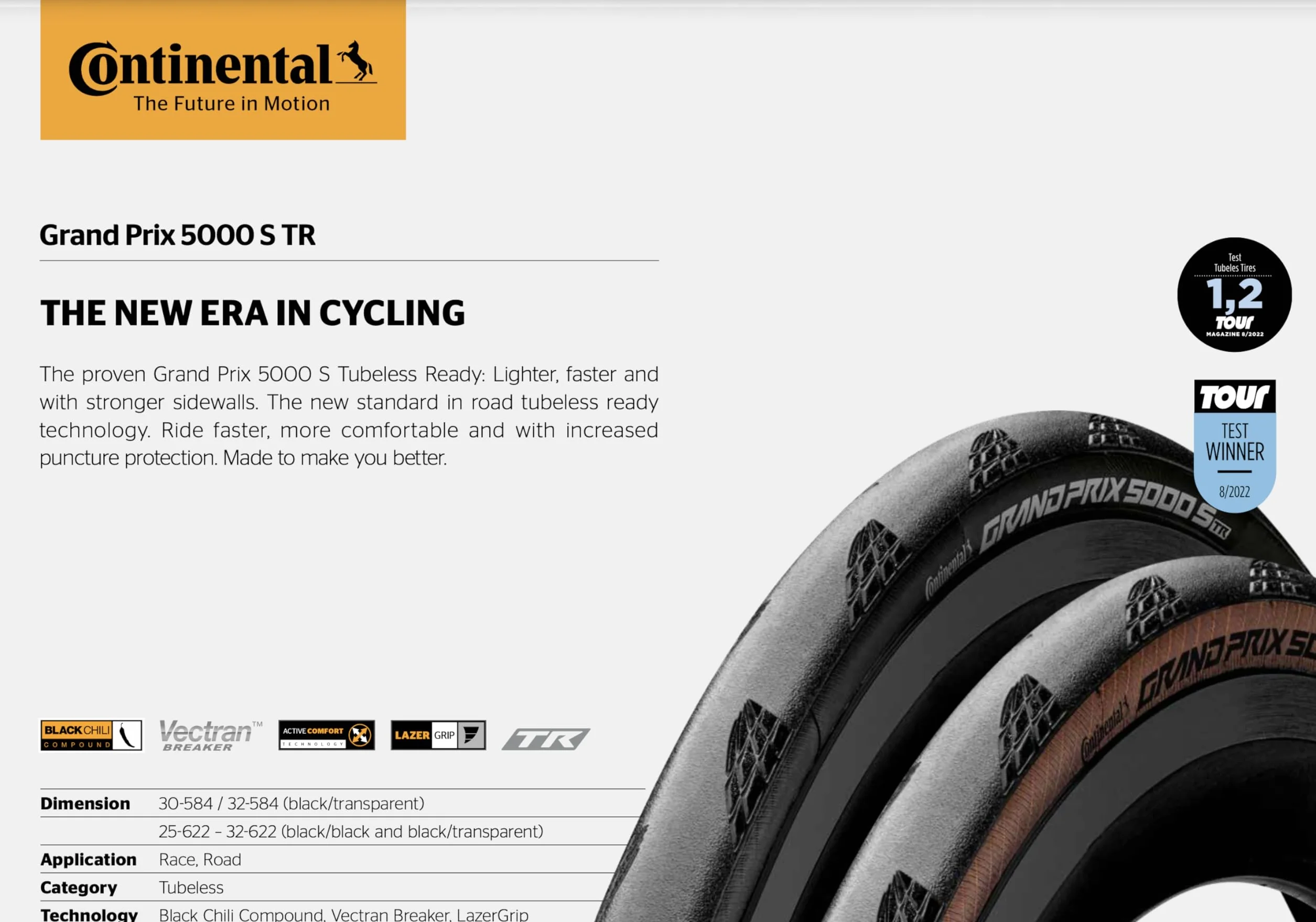 Continental Uniseks Grand Prix 5000 S Tr 1012845701 Opona Rowerowa, Czarny, 28", 700 x 25C