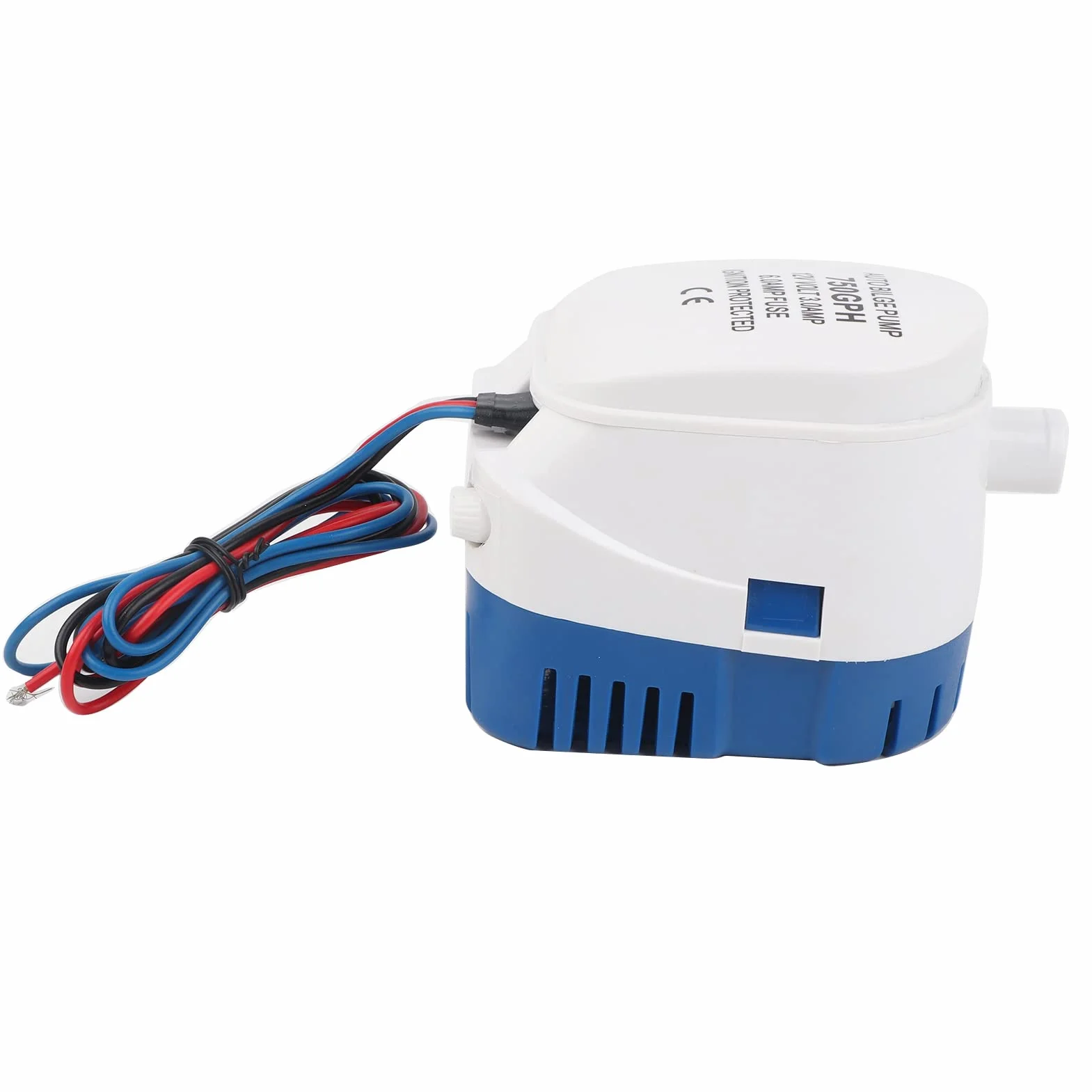 Automatyczna Pompa Zęzowa Elektryczna 12V z Wyłącznikiem Pływakowym, Filtrem Siatkowym, Szybkozłączką, Zatapialna do Łodzi