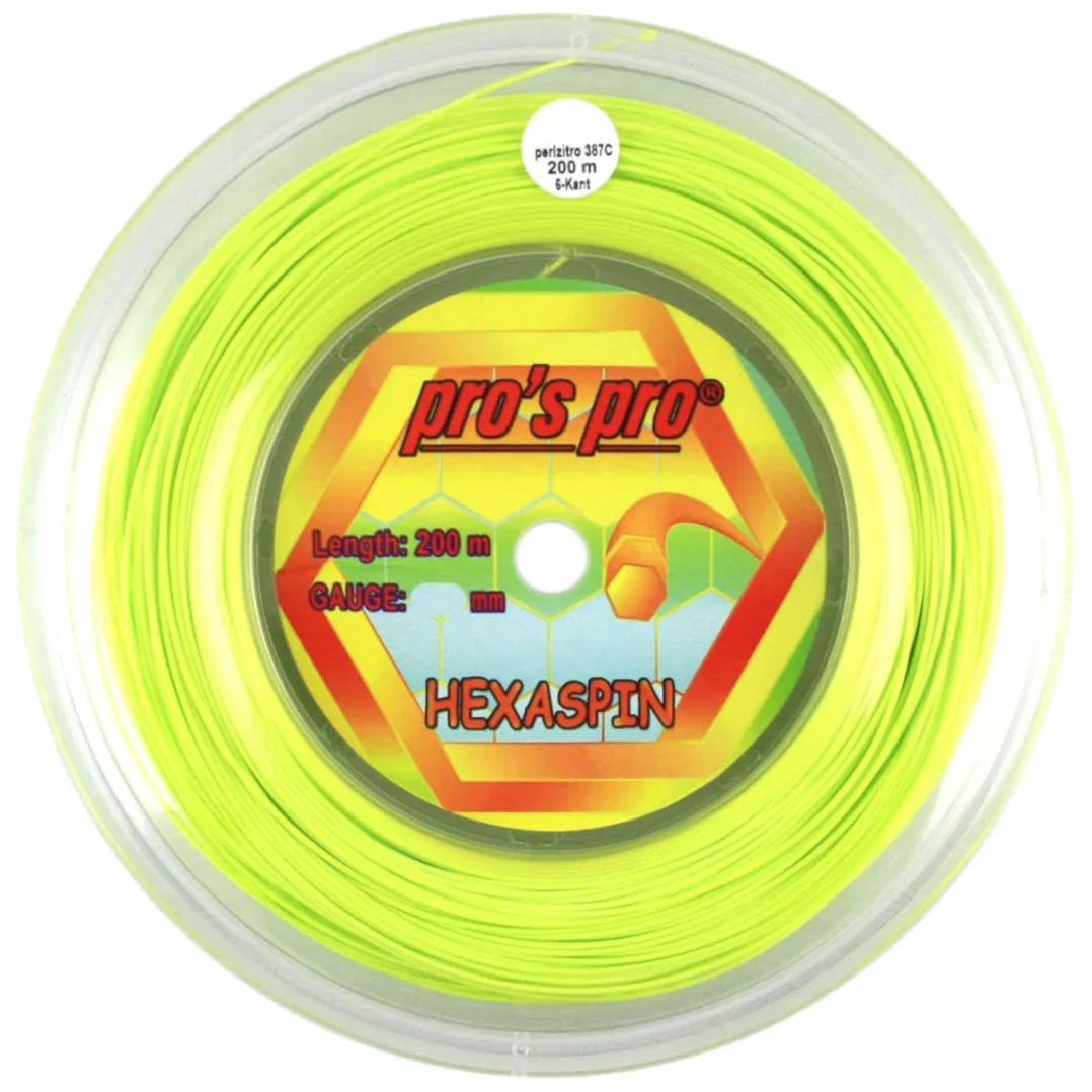 Generisch Struny tenisowe Hexaspin 200 m do Topspin 1,25 mm limonka