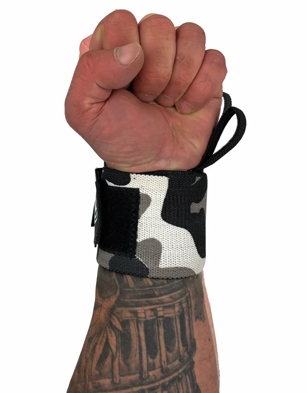 Opaski na Nadgarstki Camo 50 cm Warrior Gear | Para Owijek na Nadgarstki do Siłowni, Powerliftingu i Strongmana | Technologia Gripper – Wzmocnione Szwy