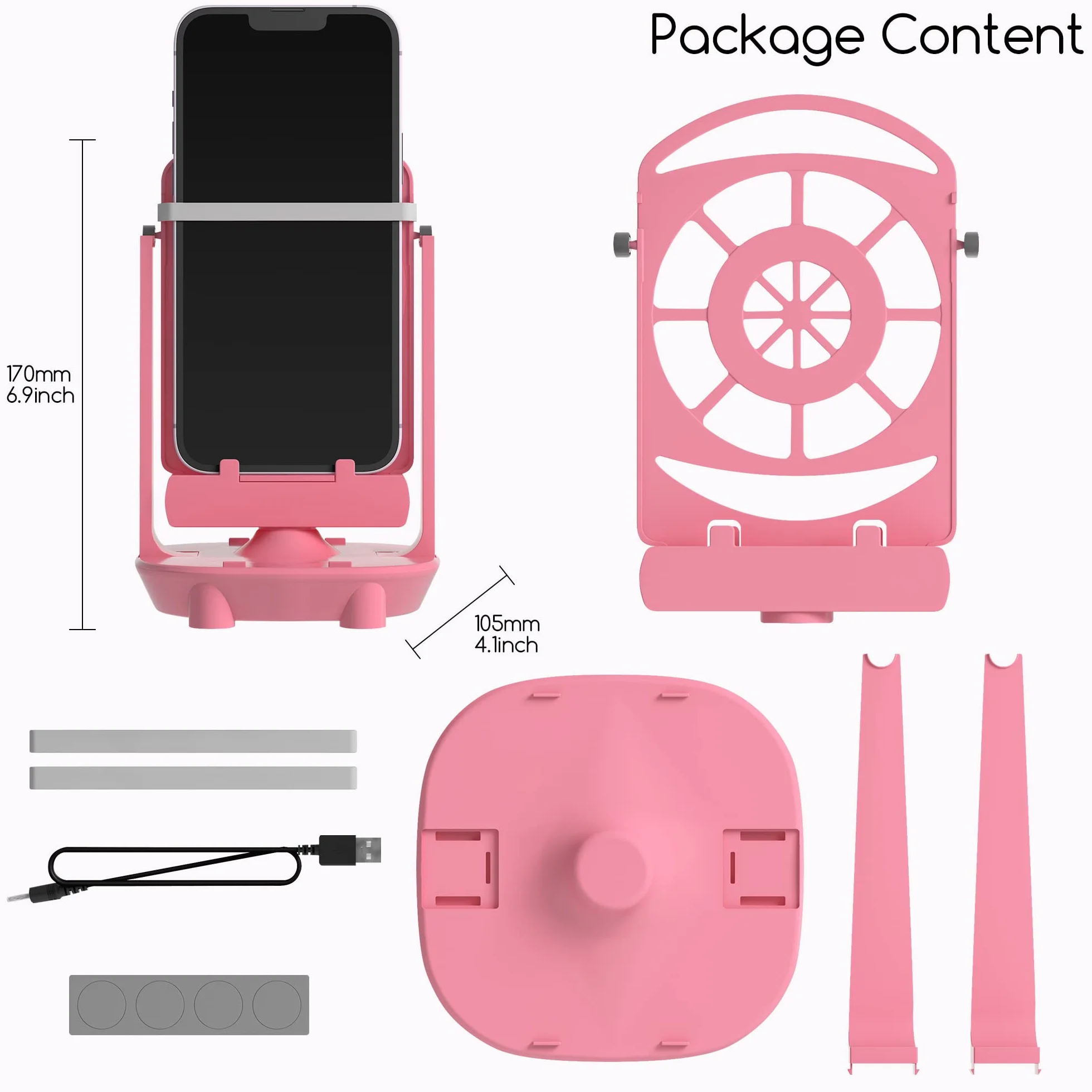 NEWZEROL Telefon komórkowy Swing Steps Counter krokomierz do telefonu komórkowego, [kabel USB] [łatwa instalacja] [wyciszenie] [obsługa 2 telefonów] – różowy