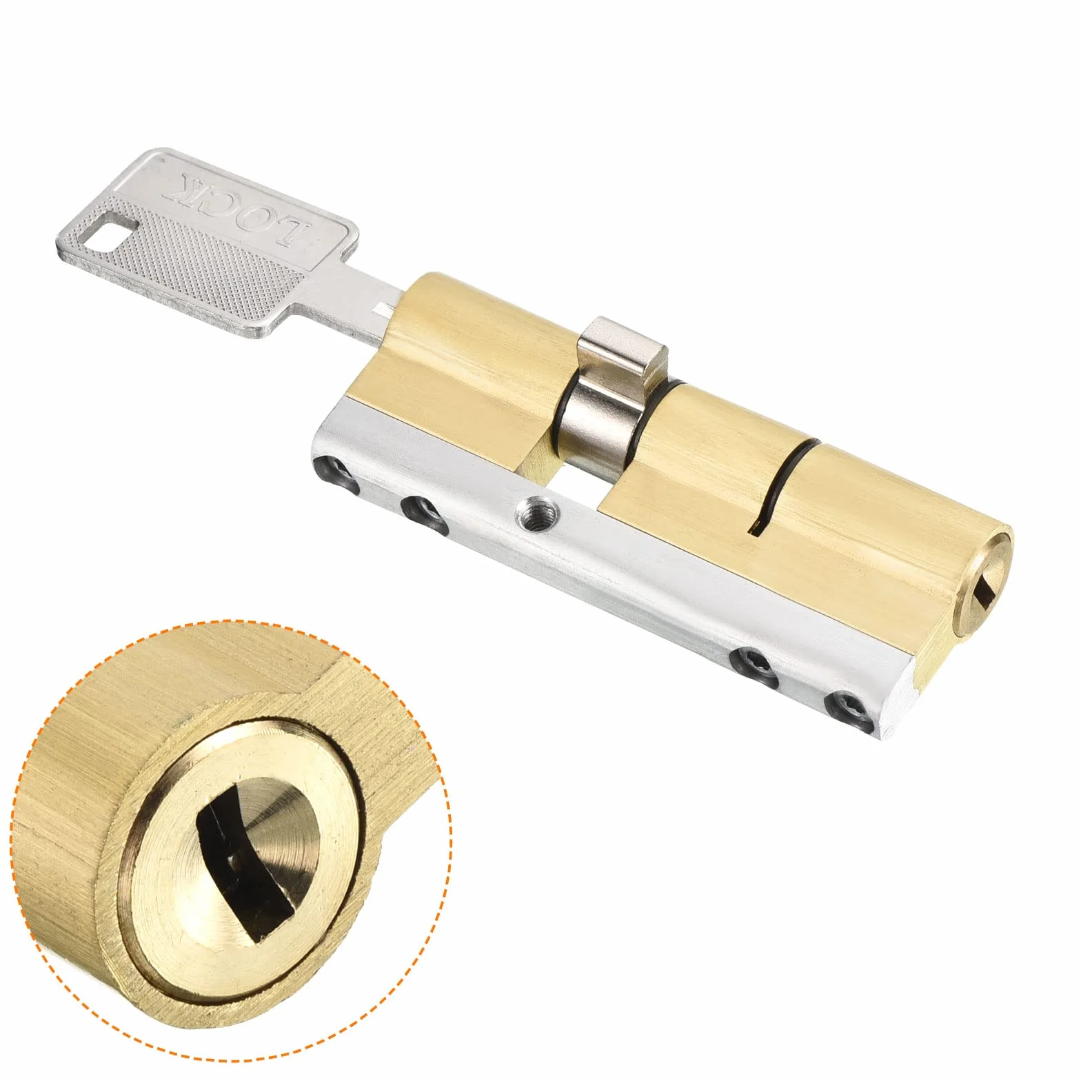 PATIKIL 32,5/52,5 (85 mm) europejski podwójny cylinder zamkowy z 8 kluczami do drzwi drewnianych, aluminiowych