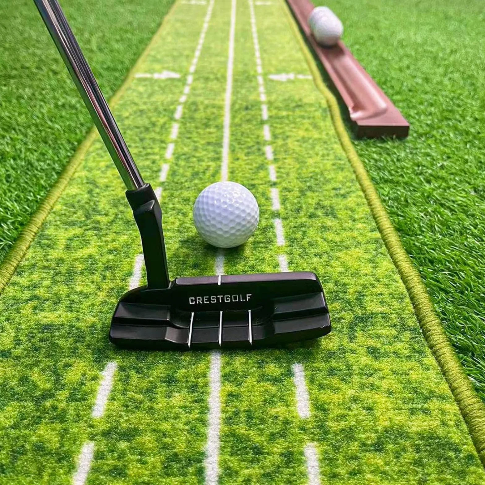 CRESTGOLF Mata do golfa mata do ćwiczeń osobistych Outdoor Gold Gold Indoor Leisure Easy Folding Putter Pad