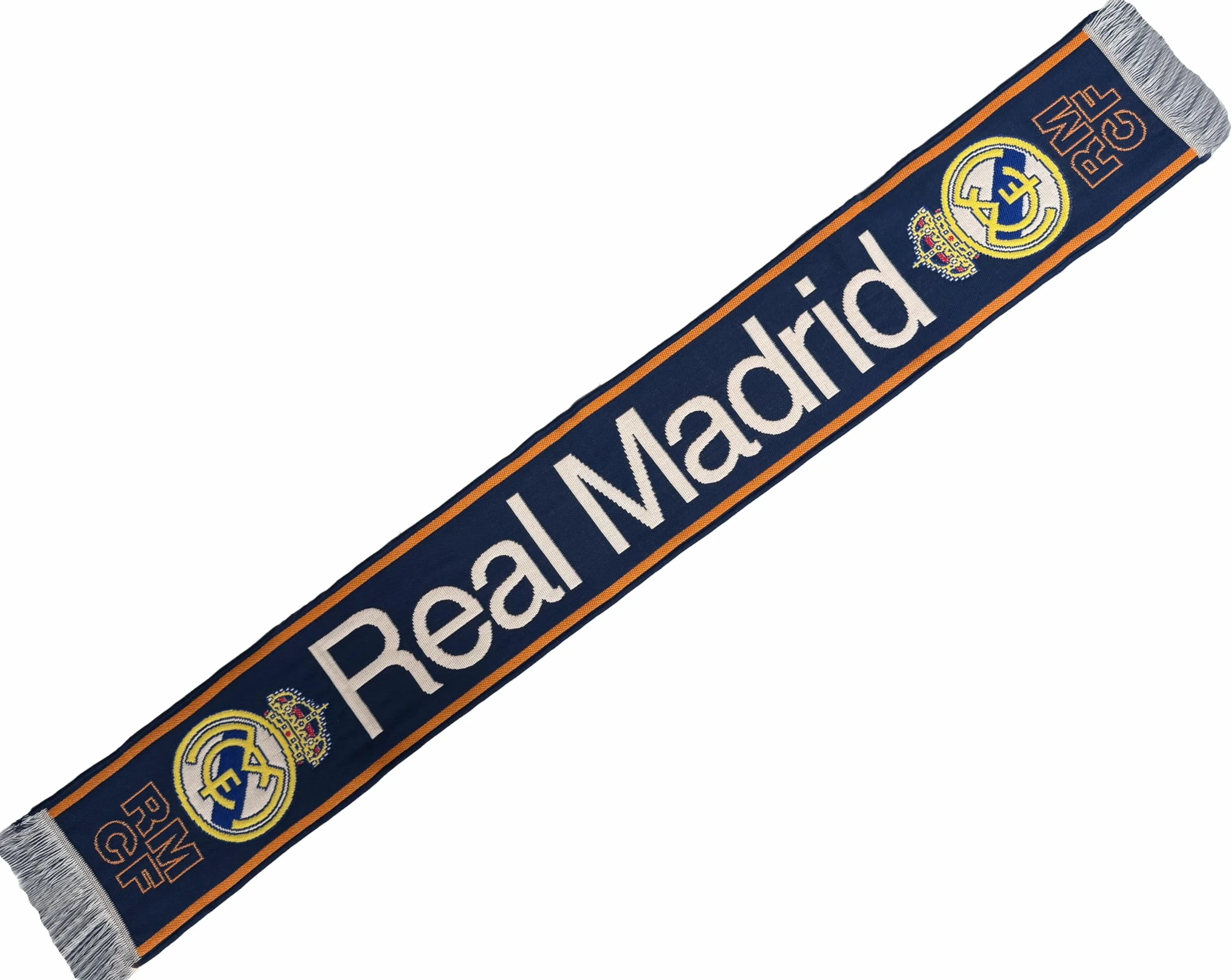 REAL MADRID Prawdziwy szalik - oficjalna kolekcja Liga Football - rozmiar 140 cm, niebieski, 140 cm, NIEBIESKI, 140