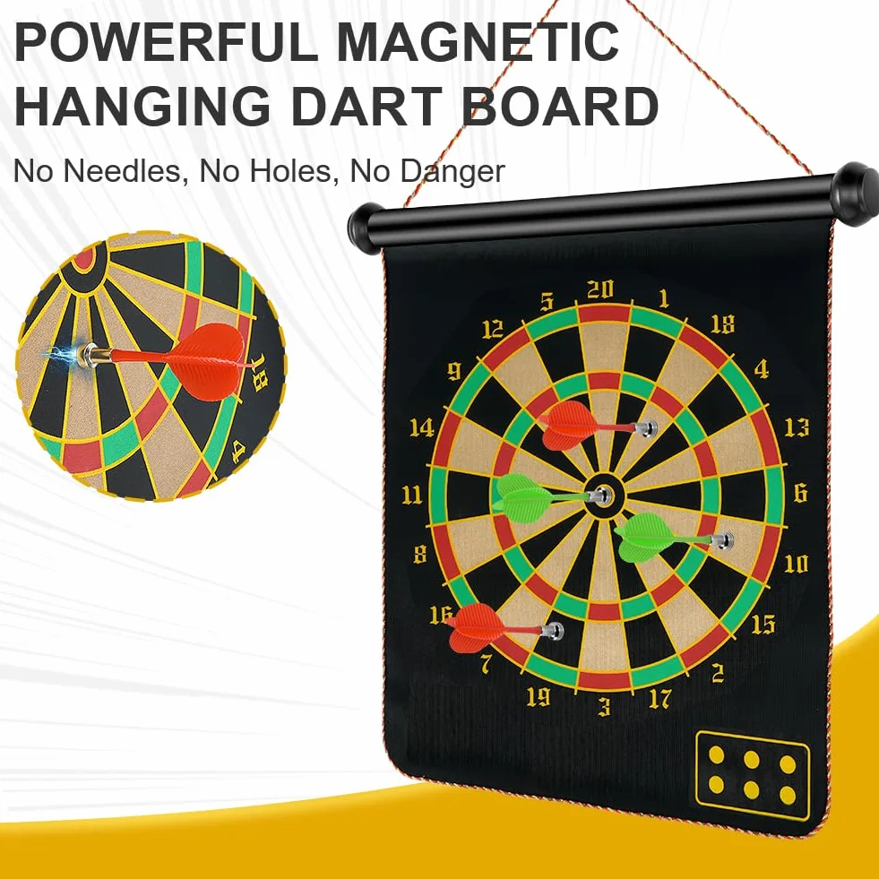 flintronic Magnetyczna tarcza do darta dwustronna, zestaw z 14 rzutkami
