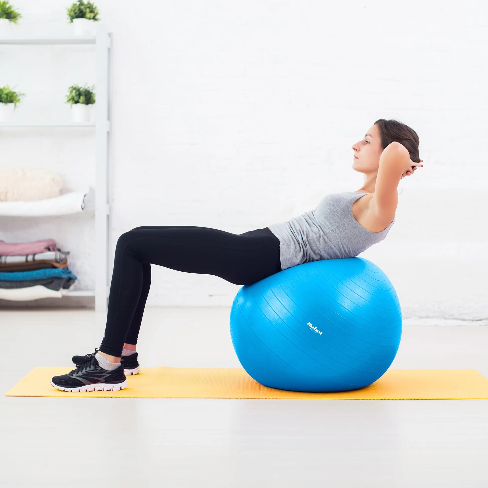 Rebel Electro Piłka Gimnastyczna Rehabilitacyjna 55cm z Pompką Ręczną Niebieska
