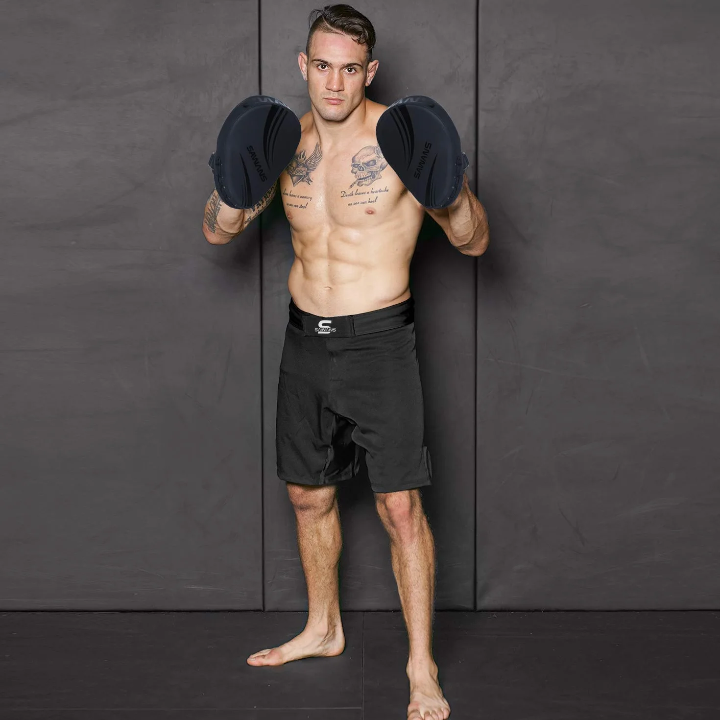 SAWANS® Boks Focus Pads Hook and Jab Mitts Skórzane Kickboxing MMA Zakrzywione Ramię Strike Tarcza Punching Target Pads Sztuki Walki Muay Thai Trening