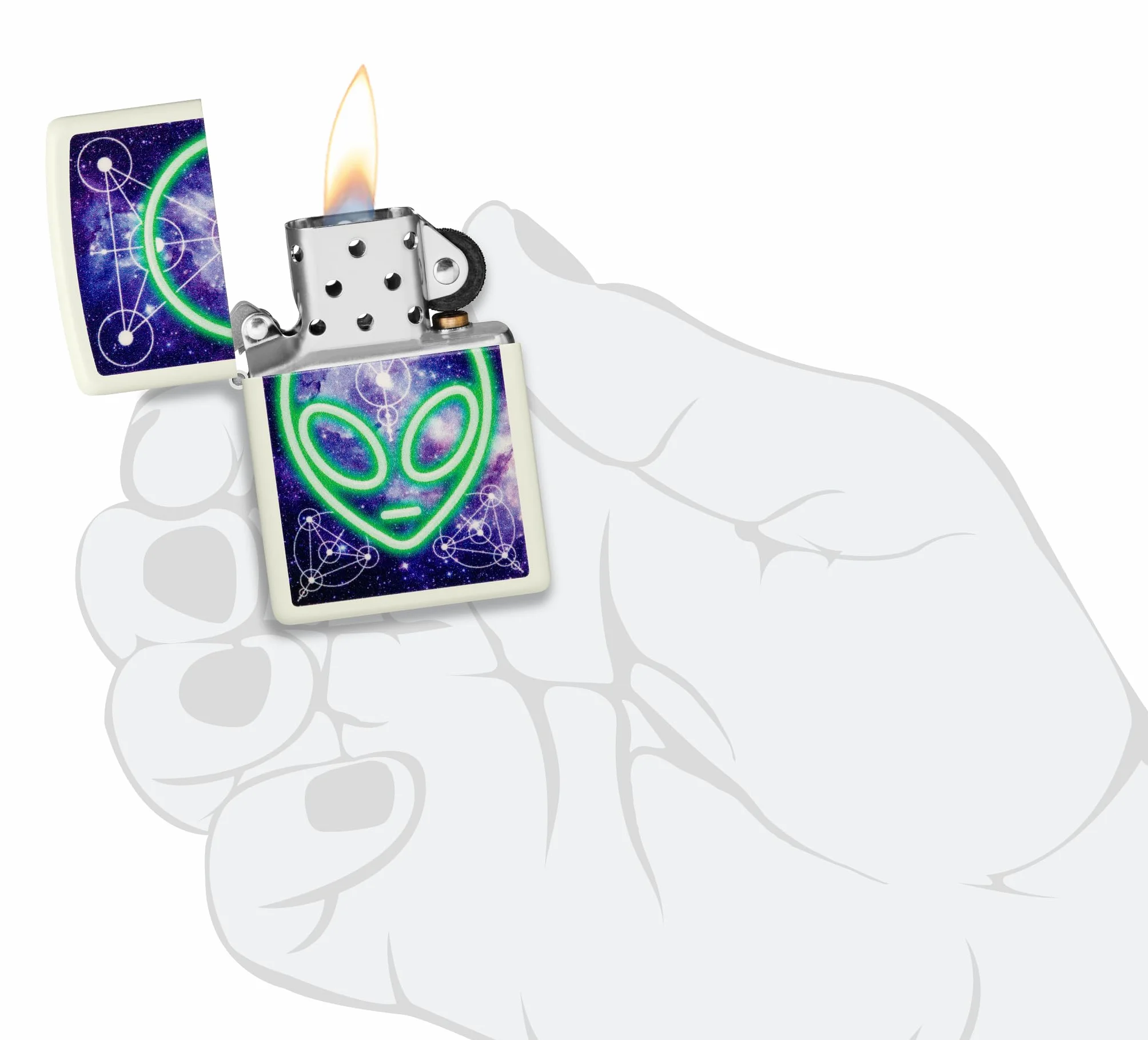 Zippo Alien Zapalniczka Sztormowa Glow-In-The-Dark Wielokrotnego Użytku Wiatroodporna