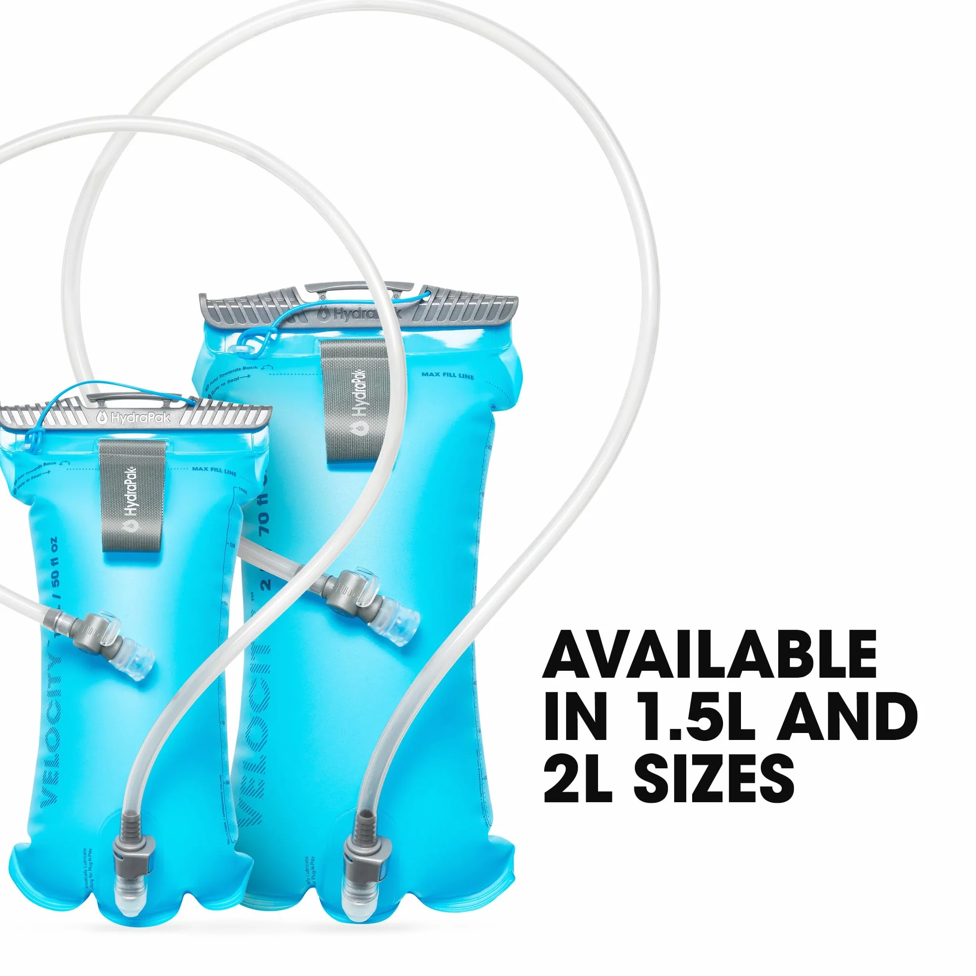 HydraPak Velocity zbiornik wodny 1,5 l 2 l wąski pęcherz samouszczelniający zawór szczelny odwracalny mycie w zmywarce