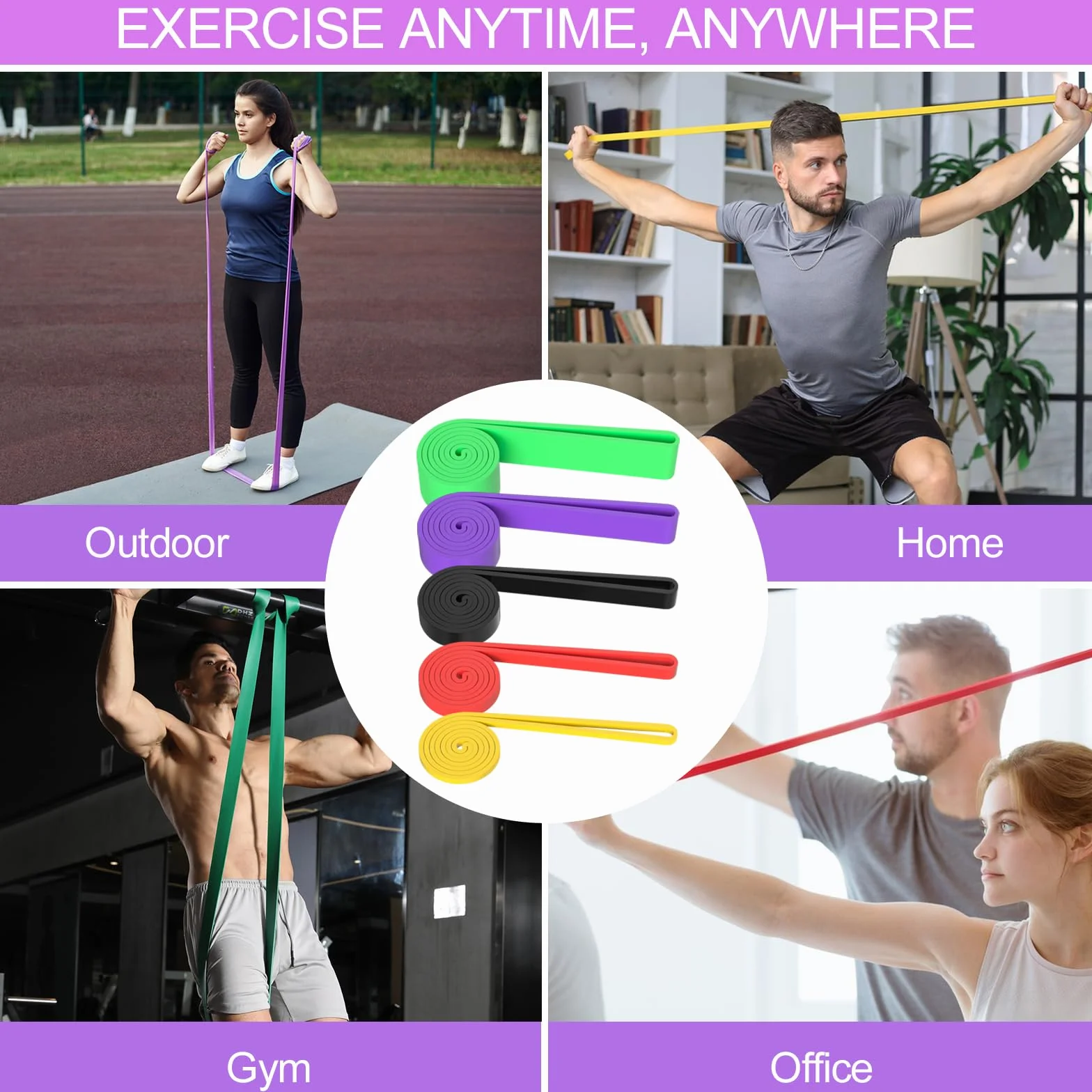 Newpop Taśmy Oporowe do Fitnessu
