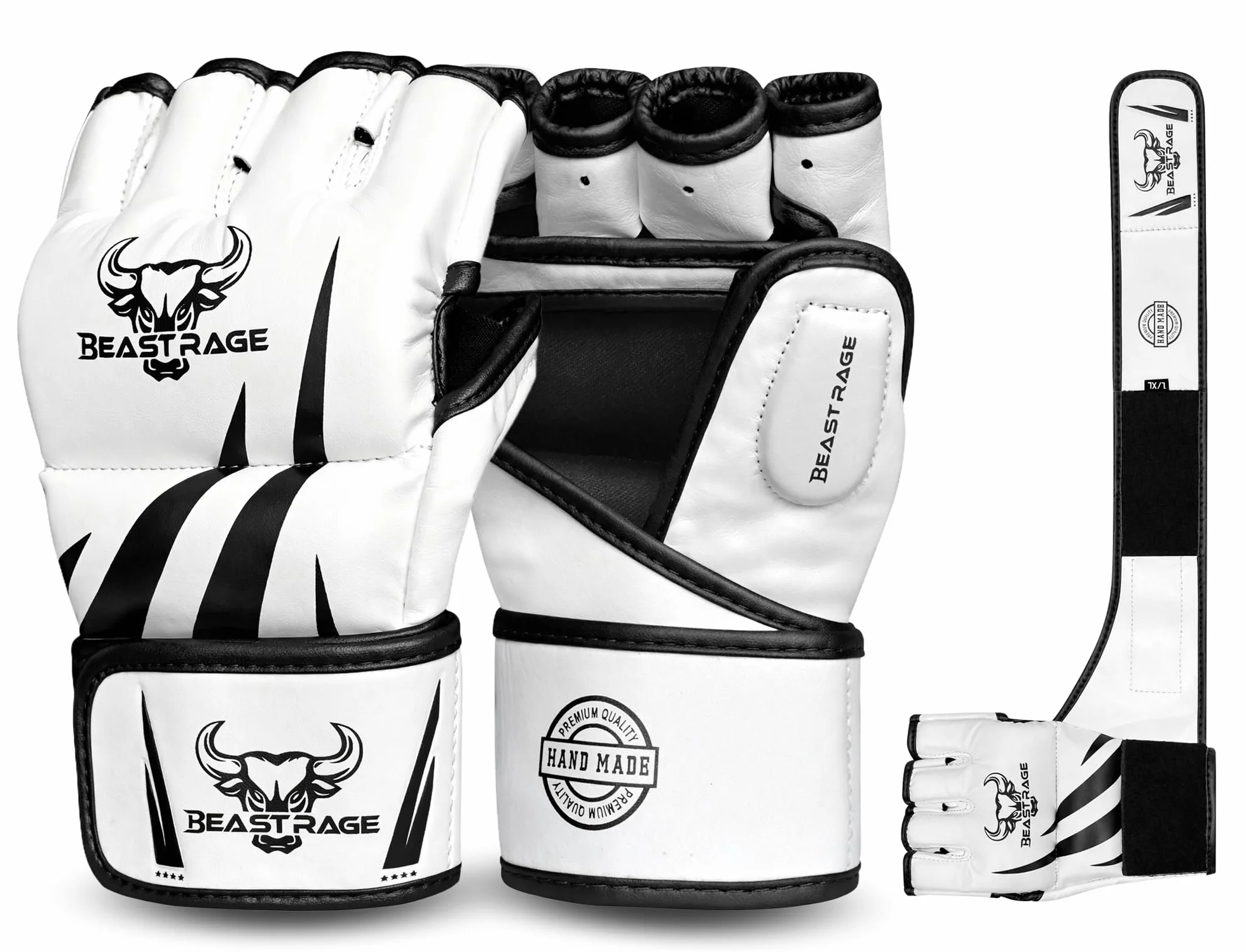 BEAST RAGE Rękawice do Grapplingu MMA Muay Thai Kickboxingu z Podparciem Nadgarstka