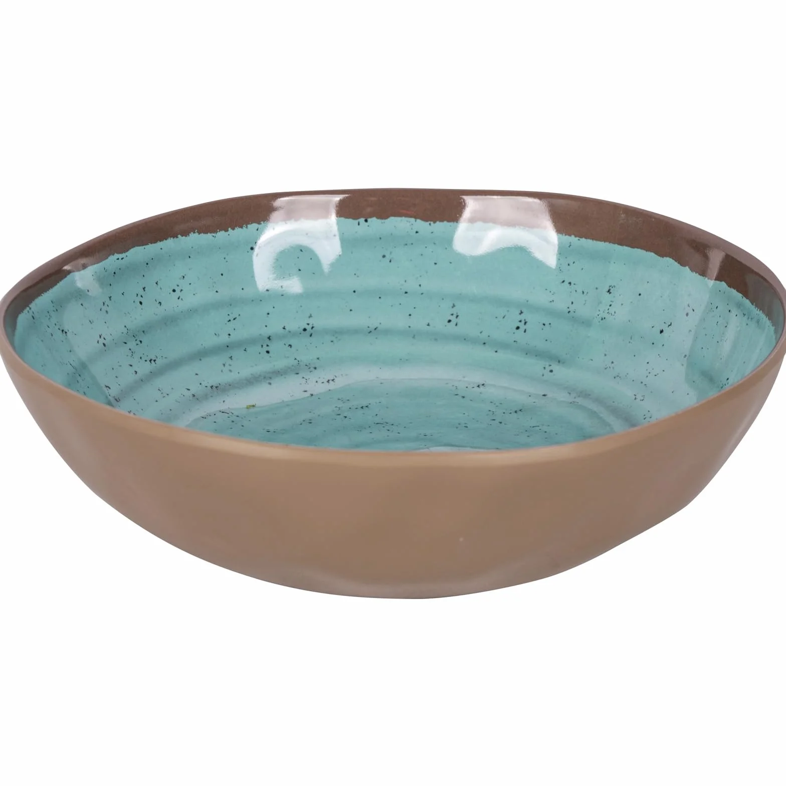 Bo-Camp Zastawa stołowa - 100% melamina - 12 sztuk - Halo - Aqua/Terakota