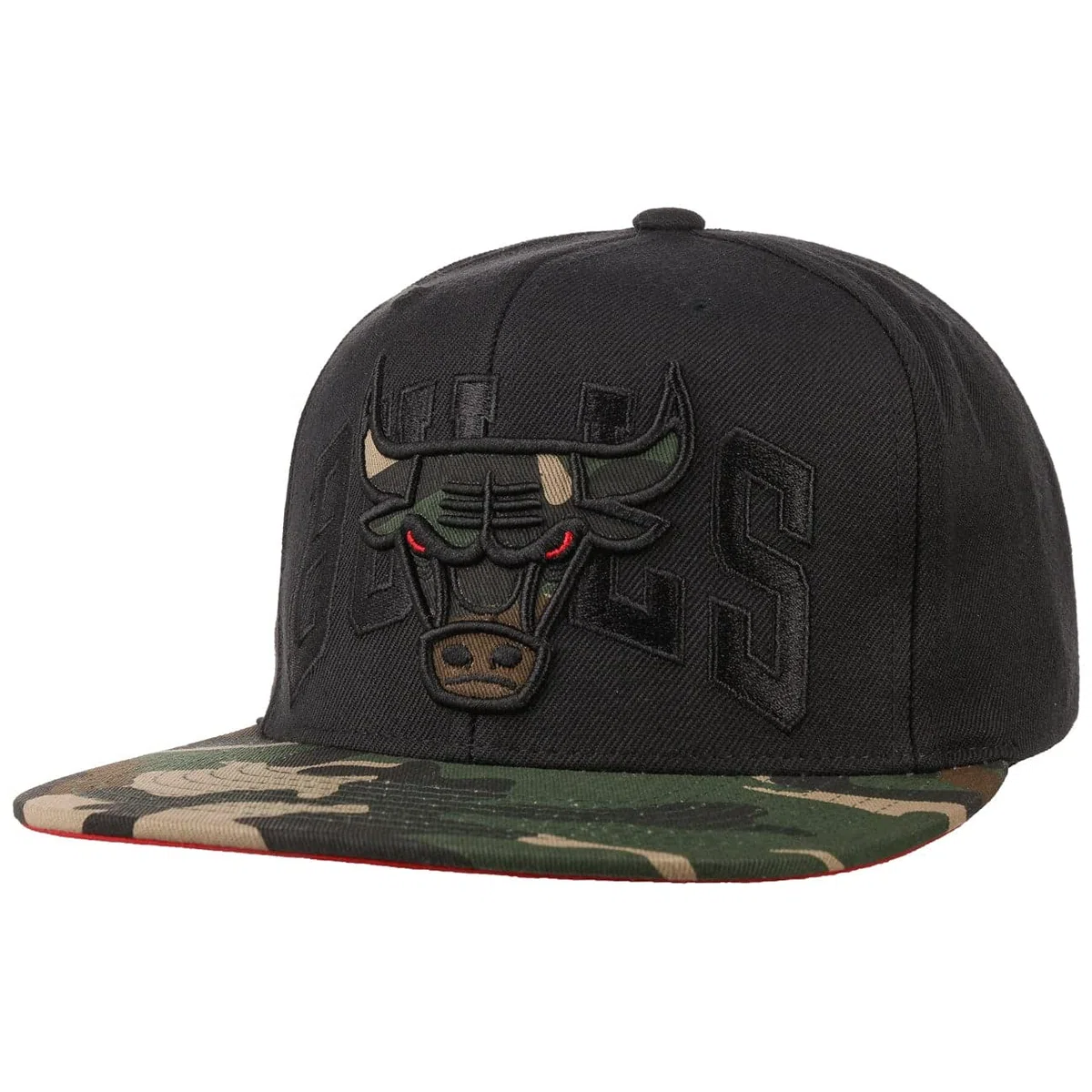 Mitchell & Ness BH7AF0 Chicago Bulls czapka czarna moro, Chicago Bulls - Czarny/Camo, rozmiar uniwersalny
