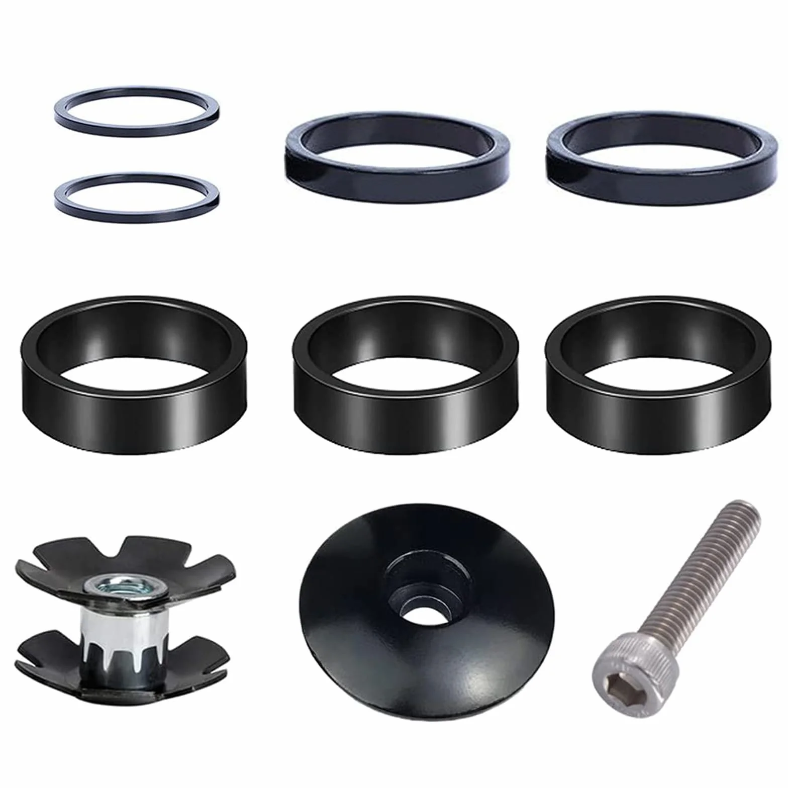 Zestaw dystansowy do kierownicy rowerowej MTB 1 1/8 podkładki 2 mm 5 mm 10 mm