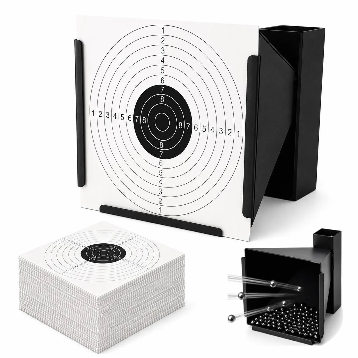 Tarcza do Airsoft Airgun pellet strzelanie stalowa 14x14 cm czarna 50 sztuk