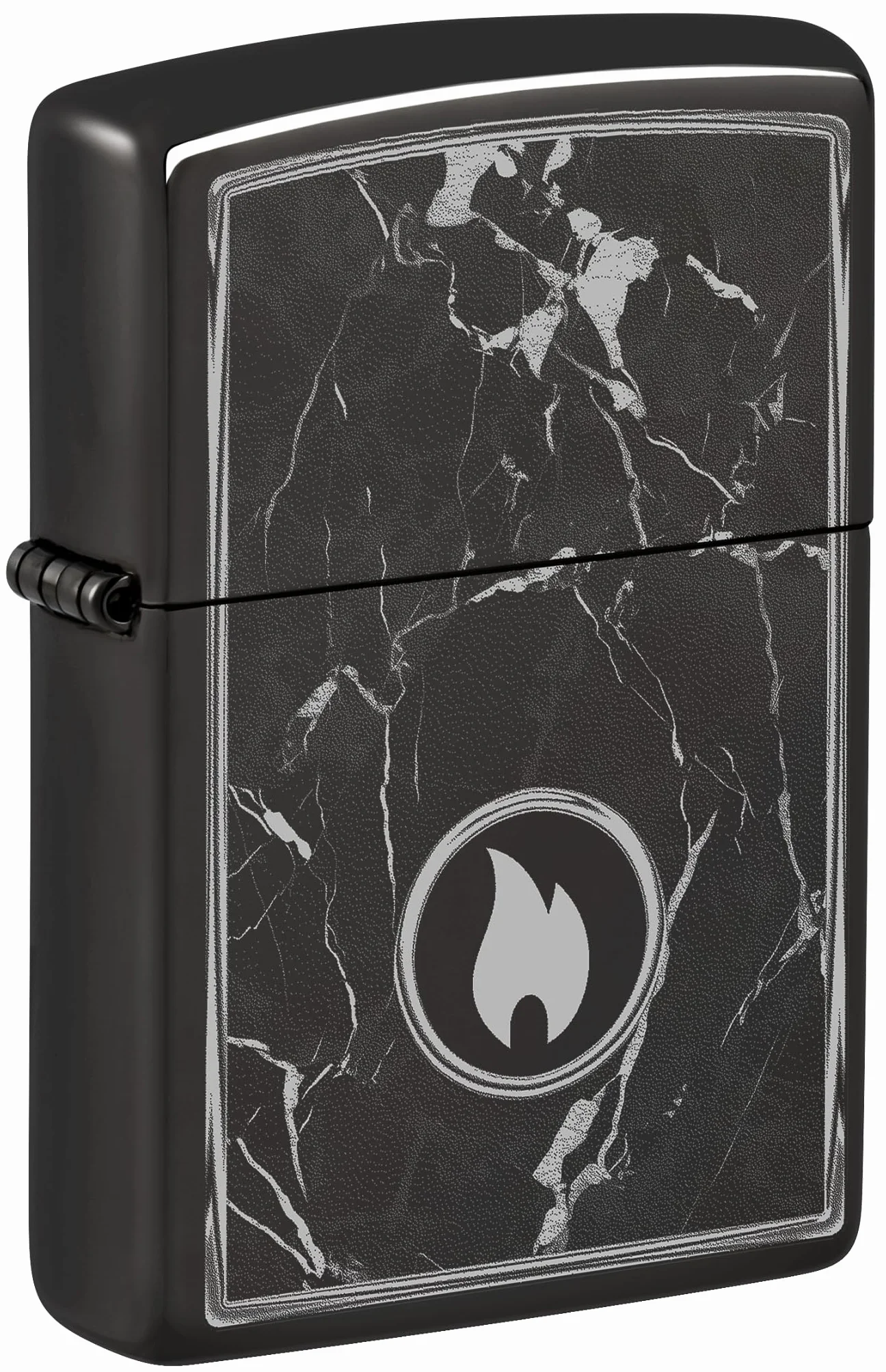 Zippo Marble Flame Zapalniczka Sztormowa Czarny High Polish Black Pudełko na Prezent Wiatroodporna