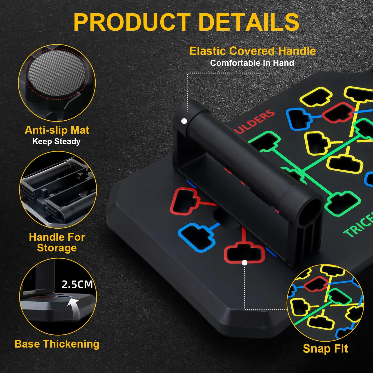 flintronic Push Up Bars, stojak pushup, trening siłowy - stojaki treningowe, amortyzowany uchwyt piankowy, antypoślizgowa solidna konstrukcja drążki push up dla mężczyzn i kobiet sprzęt do ćwiczeń na