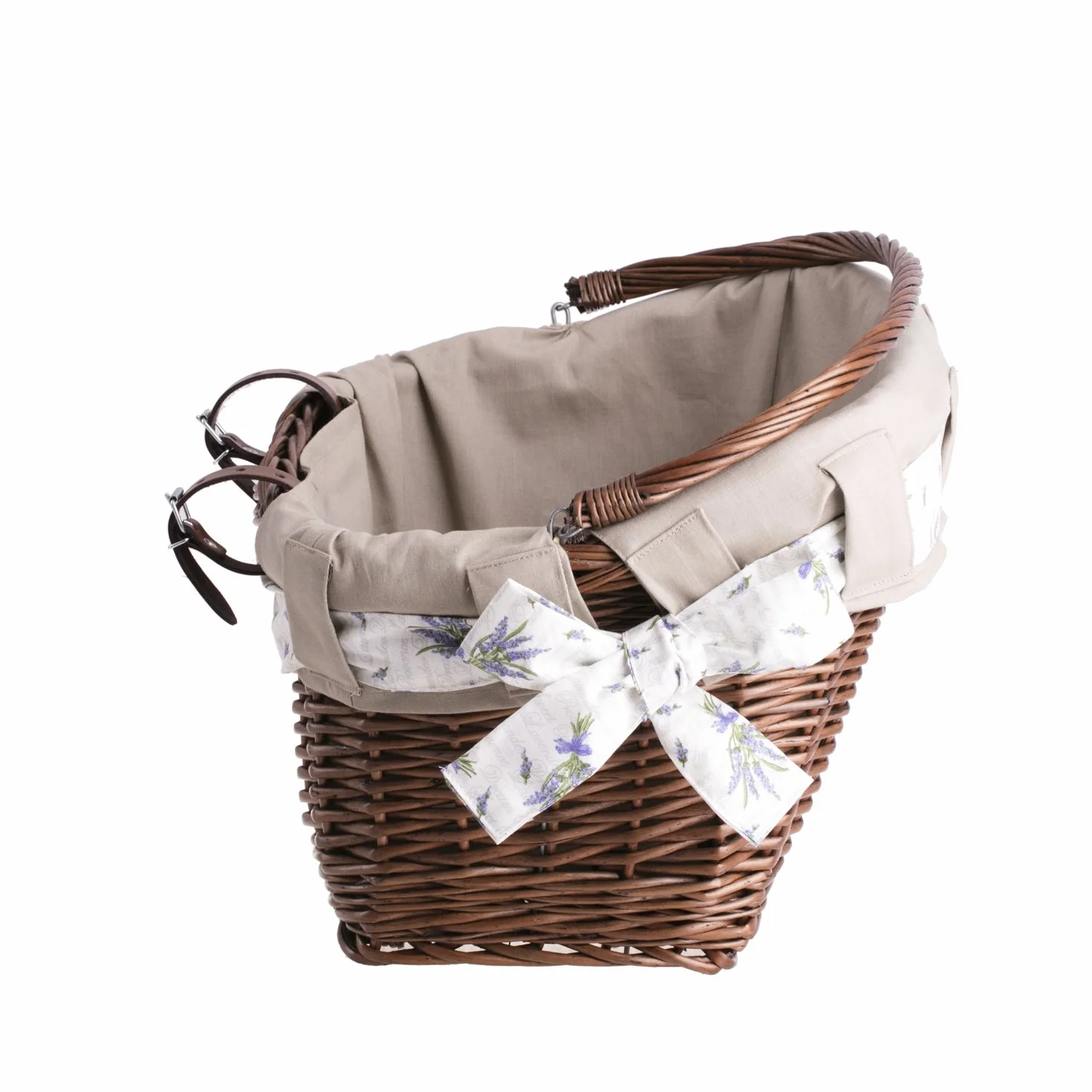 e-wicker24 Kosz rowerowy z przodu, wiklinowy kosz na kierownicę