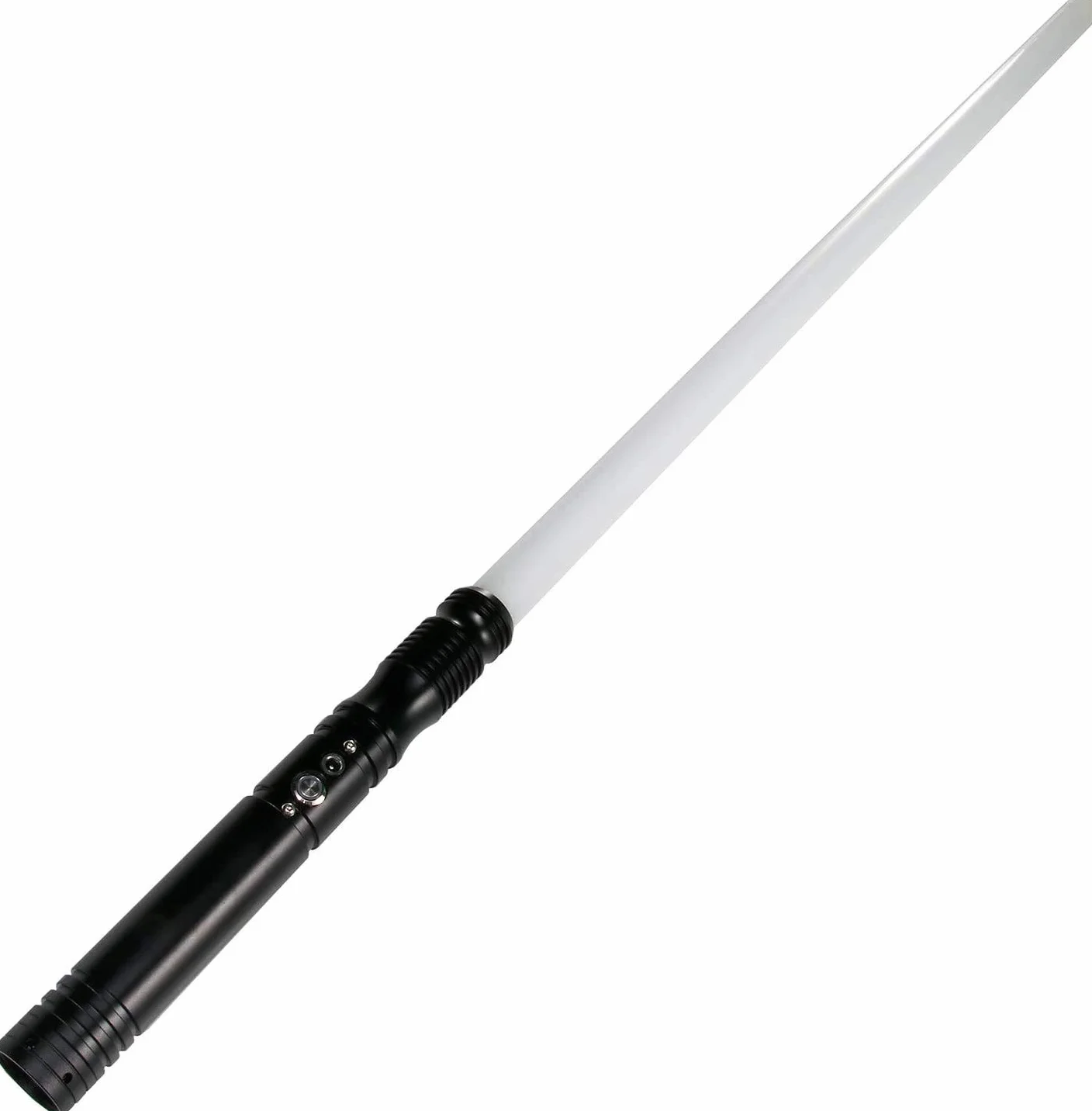 Duel Light Saber Metalowy Aluminiowy Miecz Świetlny Hilt Force FX LED 6 Czcionkami Dźwiękowymi Ładowalny Srebrny