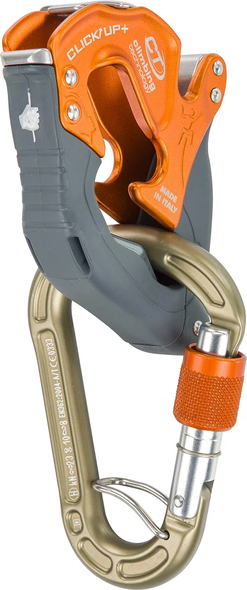 Climbing Technology Uniseks CLICK-UP+ KIT Osprzęt Asekurcyjny i Zjazdowy, Pomarańczowy/Szary