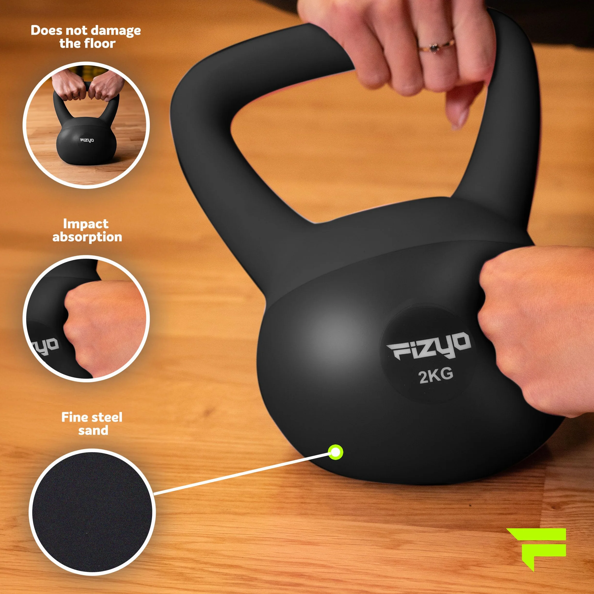 Fizyo Miękki Kettlebell Wypełniony Żelaznym Piaskiem, Antypoślizgowy Uchwyt, PVC Bezpieczny dla Podłogi, Hantle do Treningu, Podnoszenie Ciężarów w Domu i Siłowni, dla Kobiet i Mężczyzn