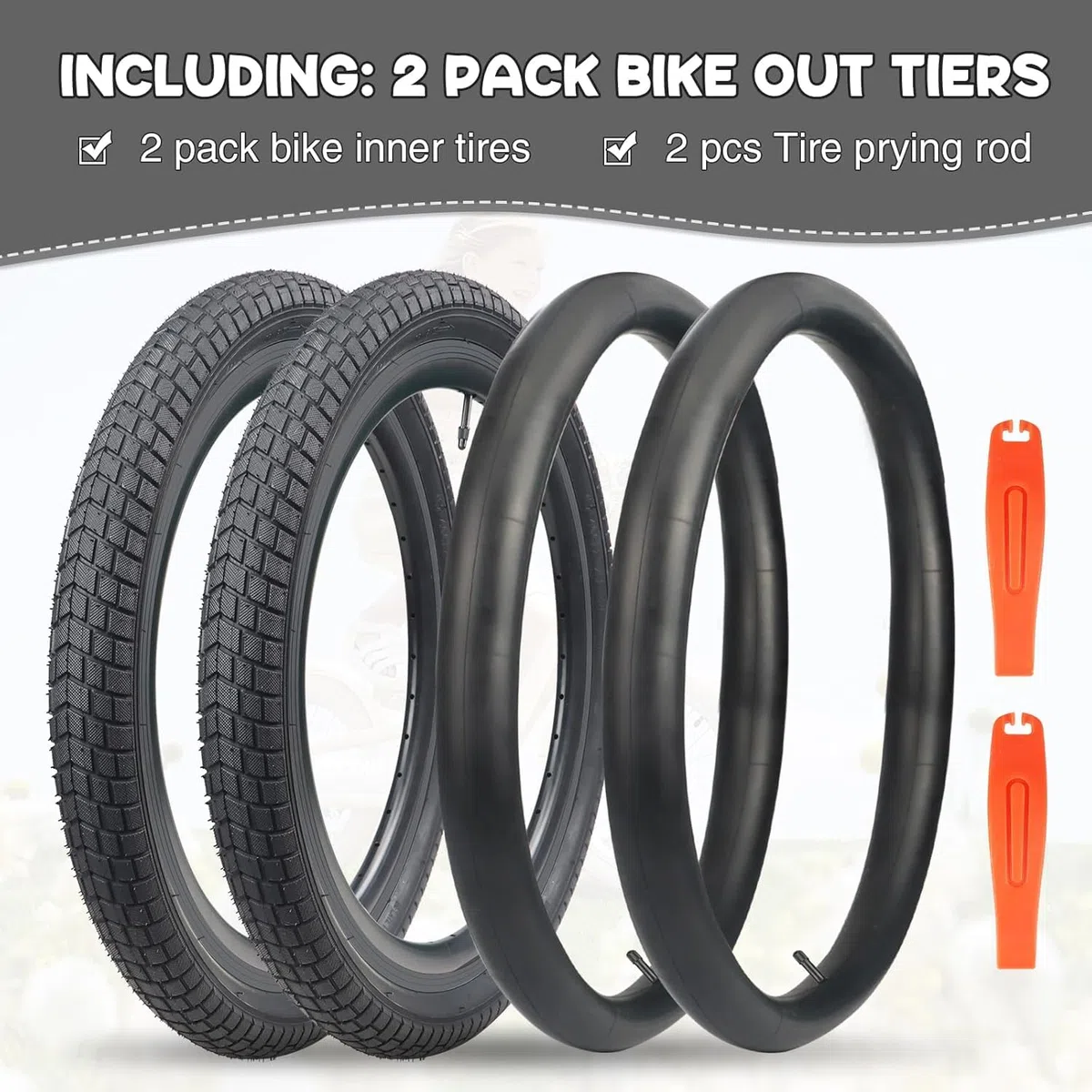 ZUKKA 2-pak 20 x 2.125 opona rowerowa dla dzieci, 2 sztuki, 20 cali, wentyl AV48 mm, 20 x 2,125, opony rowerowe i dętka