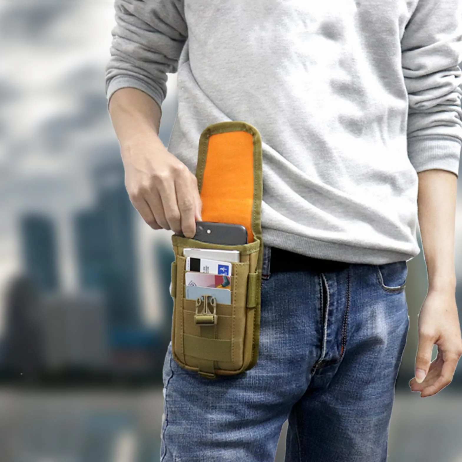 Azarxis Taktyczna torba EDC, Molle Pouch, torba wojskowa, torba na telefon komórkowy, kompaktowa torba na kemping, wędrówki, jazdę na rowerze, wspinaczkę