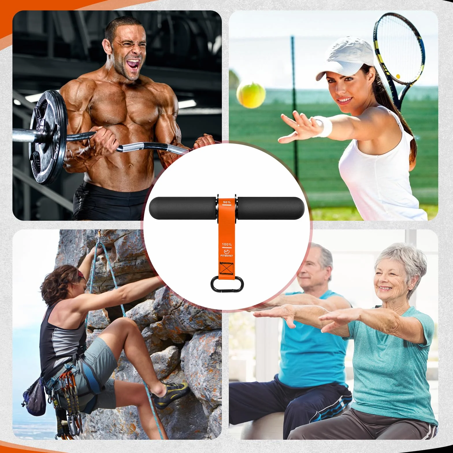 FitBeast Trenażer przedramion i wzmacniacz przedramienia, rolka nadgarstka z grubszą rękojeścią, trenażer siły przedramienia z regulowanym paskiem – idealny do wzmacniania chwytu, budowy mięśni