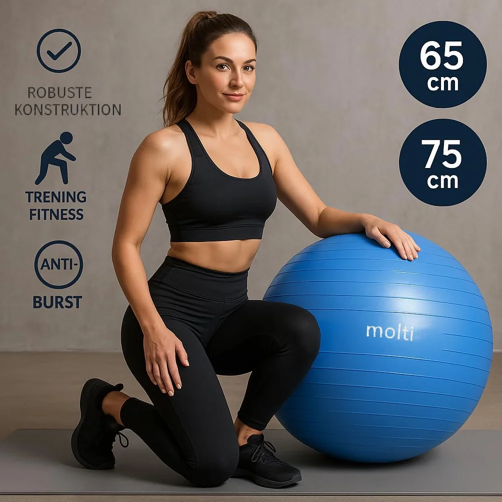 Piłka Gimnastyczna Ø65cm Ø75cm Do Siedzenia Treningowa z Pompką Fitness Joga Pilates