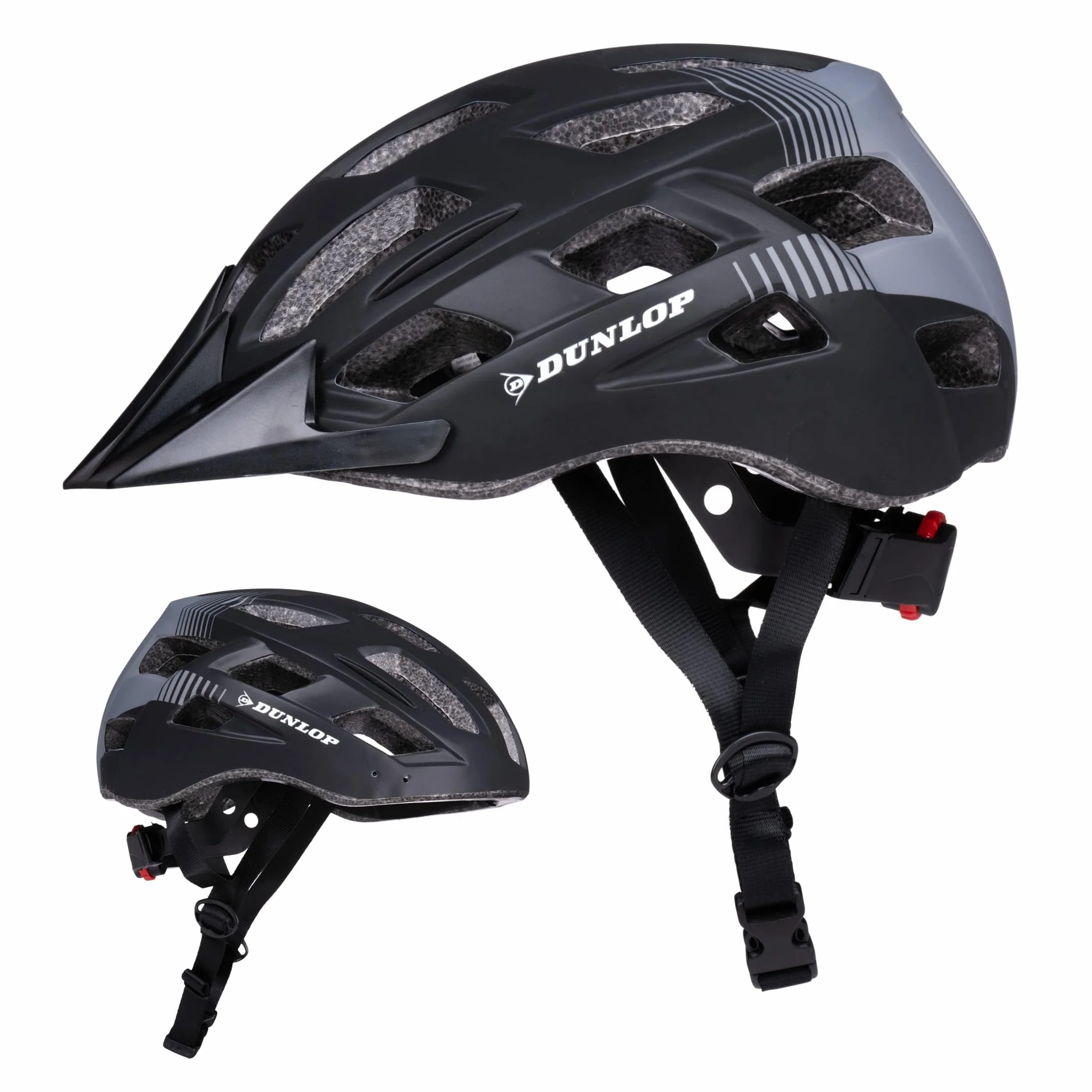 Kask rowerowy Dunlop regulowany 58-61 cm LED czarny