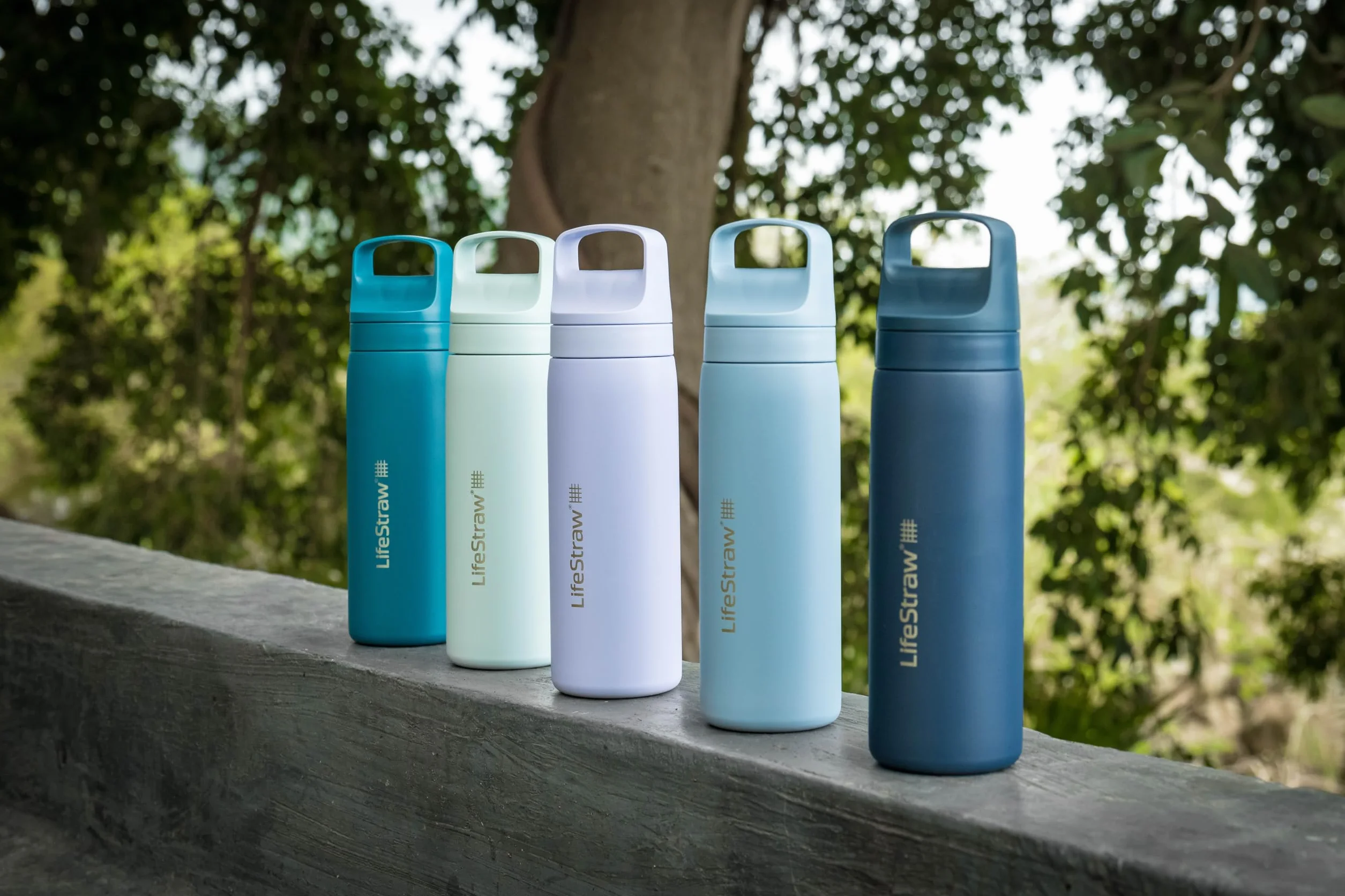 LifeStraw Seria Go butelka z filtrem do wody ze stali nierdzewnej z podwójną ścianką izolowana próżniowo Laguna Teal