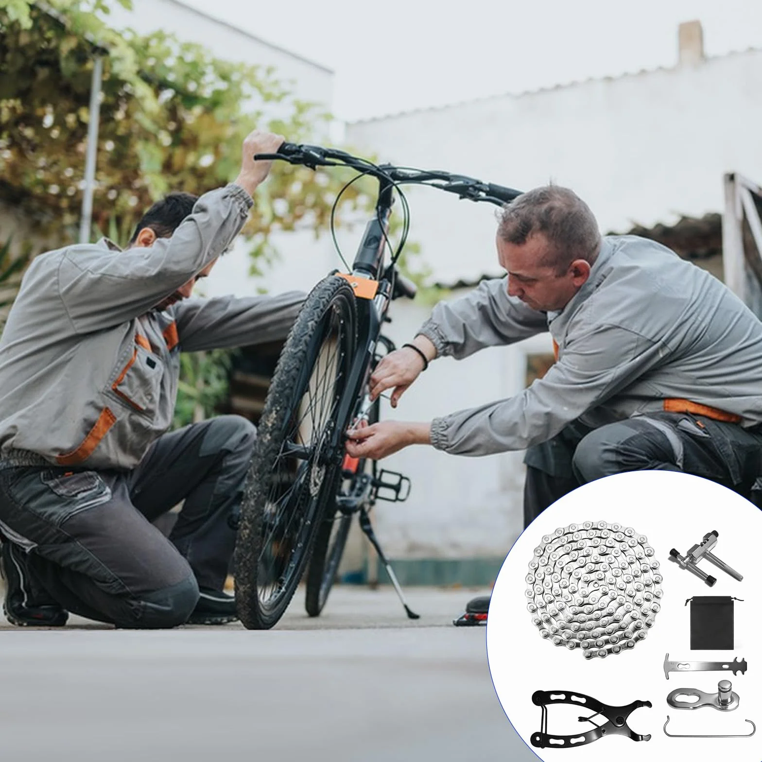 Łańcuch rowerowy 1/2 x 3/32 cala 116 ogniw 6/7/8 z zestawem narzędzi i zamkami