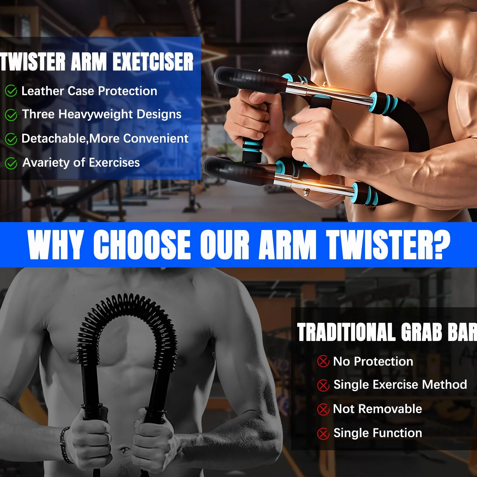 Twister Arm Trainer, regulowany ekspander klatki piersiowej, ćwiczenie klatki piersiowej dla mężczyzn, sprzęt fitness do treningu mięśni ramion, przenośny sprzęt do fitnessu w domu