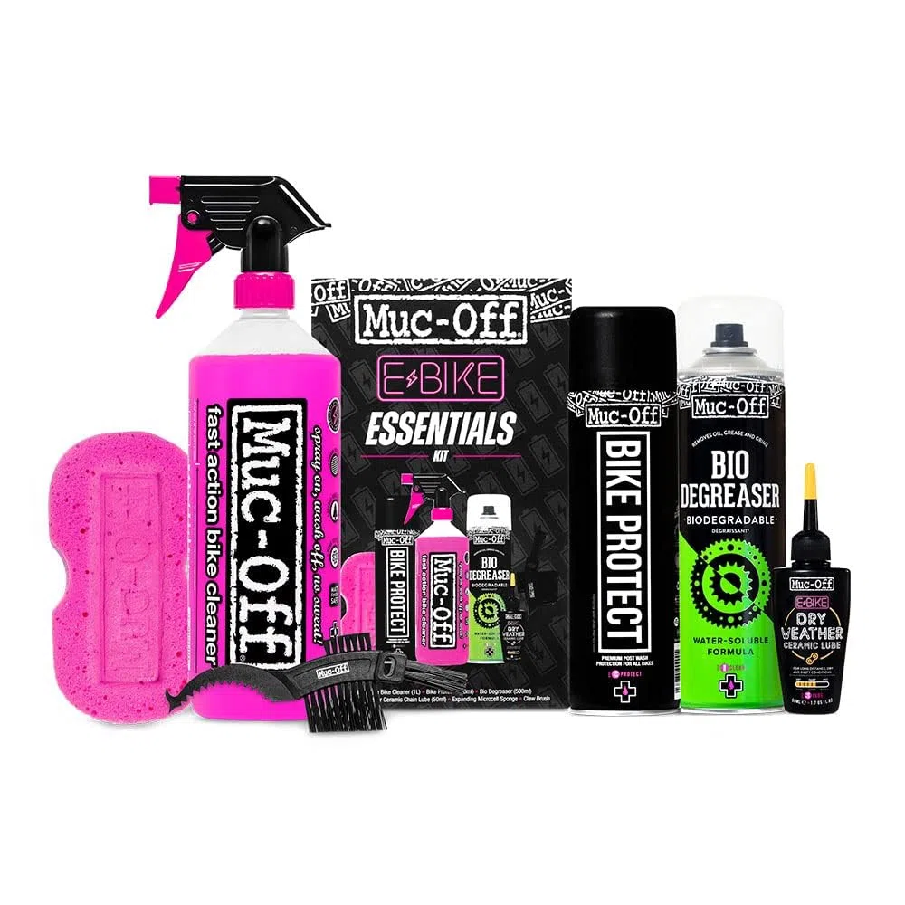 Muc-Off eBike Essentials Kit – Zestaw do Czyszczenia Roweru Elektrycznego – Zestaw Rowerowy Zawiera Środki do Czyszczenia Roweru Elektrycznego i Ochronny Środek Antykorozyjny Bike Protect
