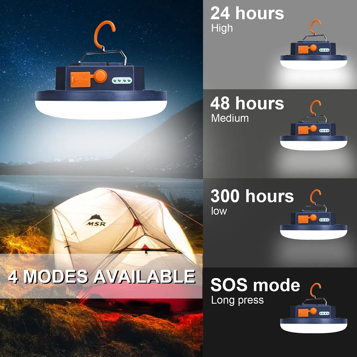 Przenośna latarnia kempingowa 5600 mAh Power Bank, 1500 lm ładowalna lampa namiotowa, wodoodporna lampa LED IP65, kemping, praca, polowanie, wędkarstwo, turystyka, awaryjne, awaria