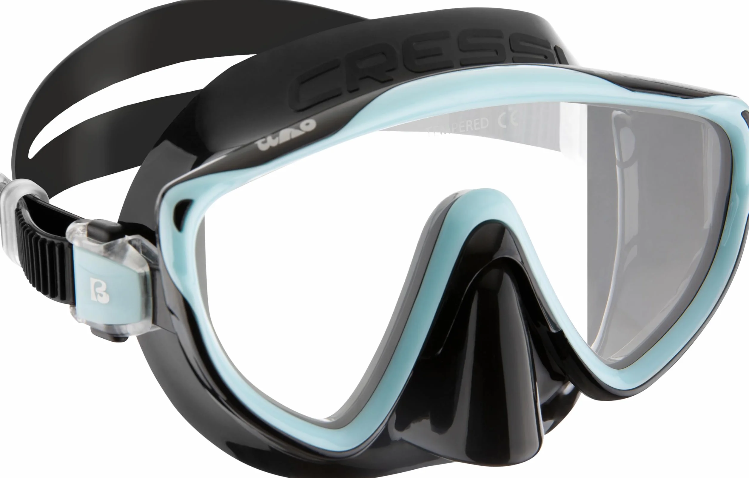 CRESSI Tino Adventure Set Black/Ice Cyan S/M - Set Tonga Fins, Tino Mask and Scilla Snorkel, for Snorkelling and Diving, Black/Ice Cyan, S/M, Adult