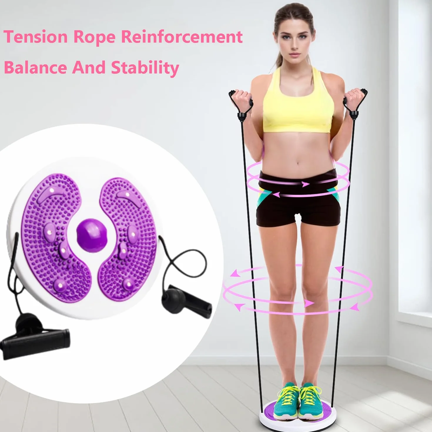 Twist Waist Disc Board ze sznurkiem, wielofunkcyjna tarcza do fitnessu, do ćwiczeń aerobikowych, akcesoria fitness, taśmy oporowe, do masażu stopy