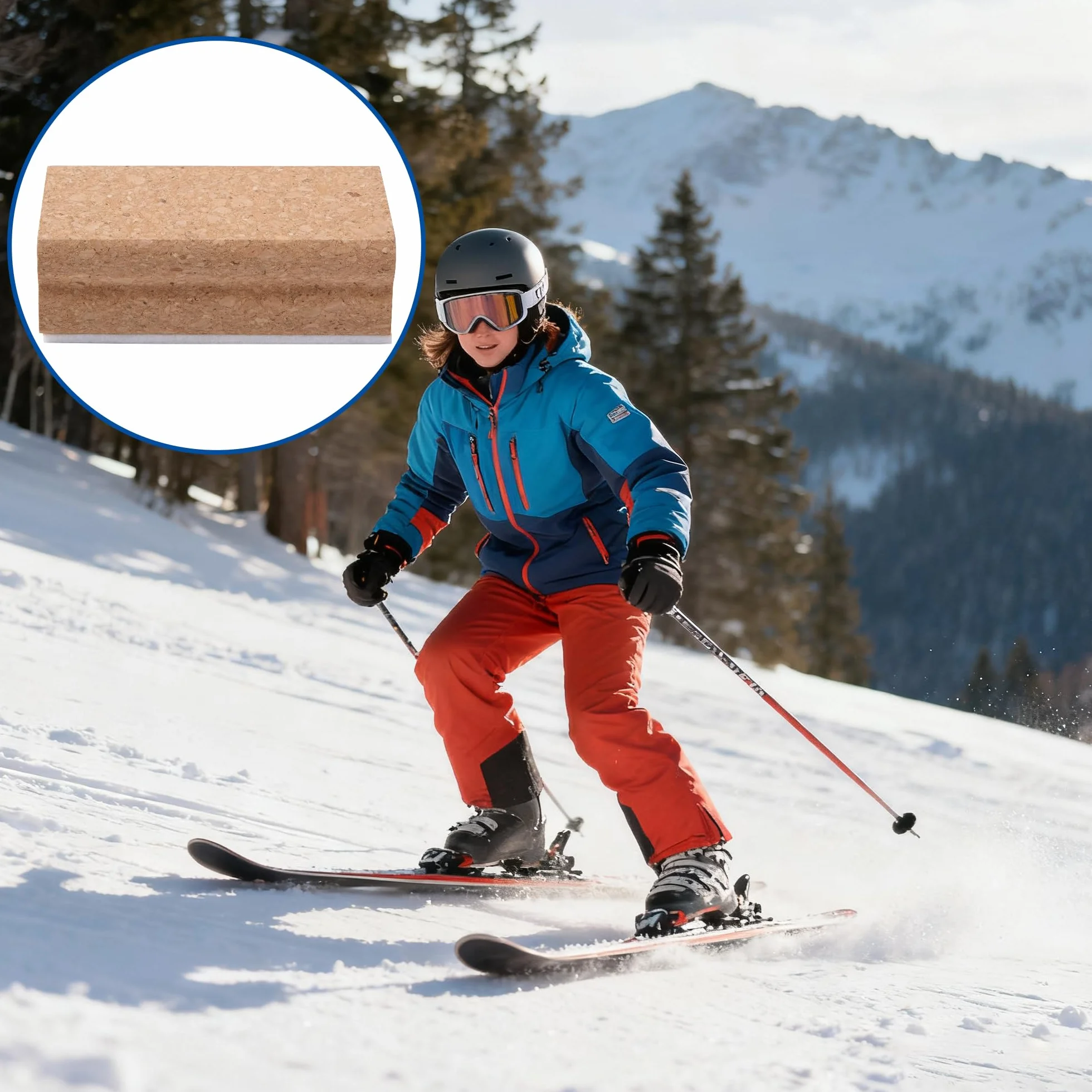 Korki polerskie do snowboardu GIONAR 2 sztuki z filcu Thermocork