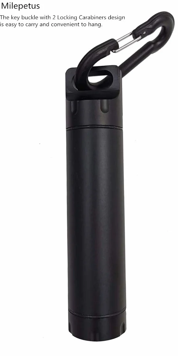 2 x wodoodporna zewnętrzna kapsułka edc EDC Survival pojemnik aluminiowy kapsułka tabletka uchwyt na pigułki dopasowanie hermetycznej butelki (czarna i szampańska)